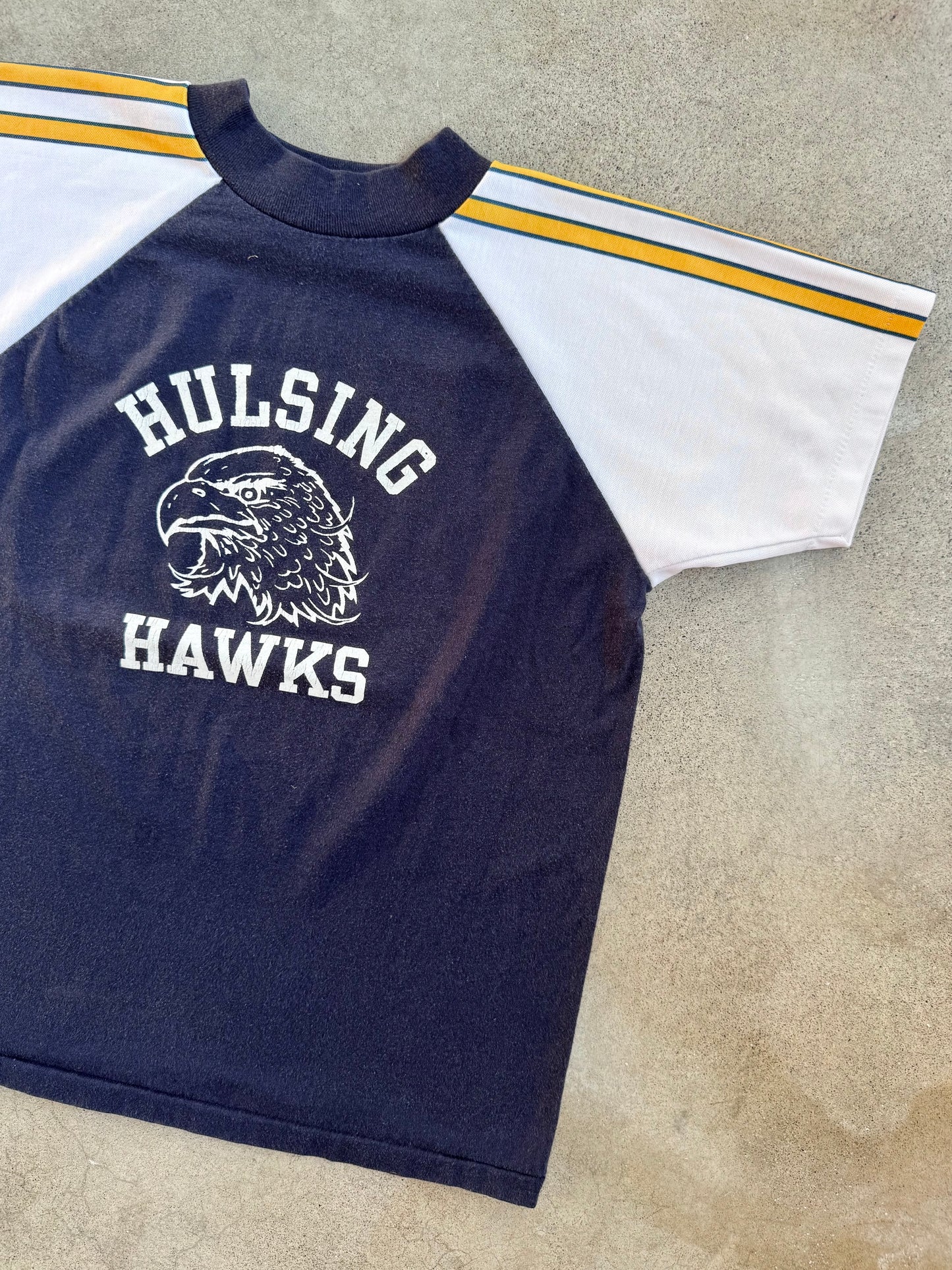 Vintage 1970s/80s Hulsing Hawks Athletic School Tee | Youth L