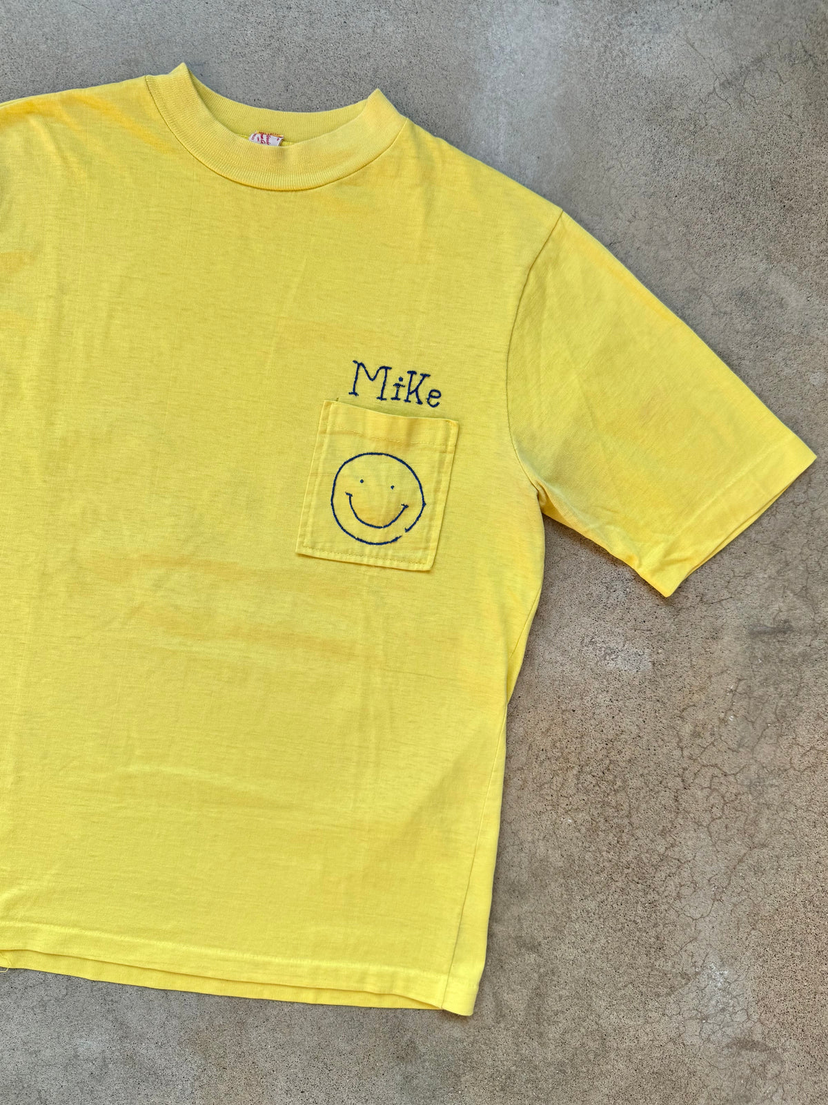 Vintage 1960s Turtle King Yellow “Coach Mike” Embroidered Tee | Large
