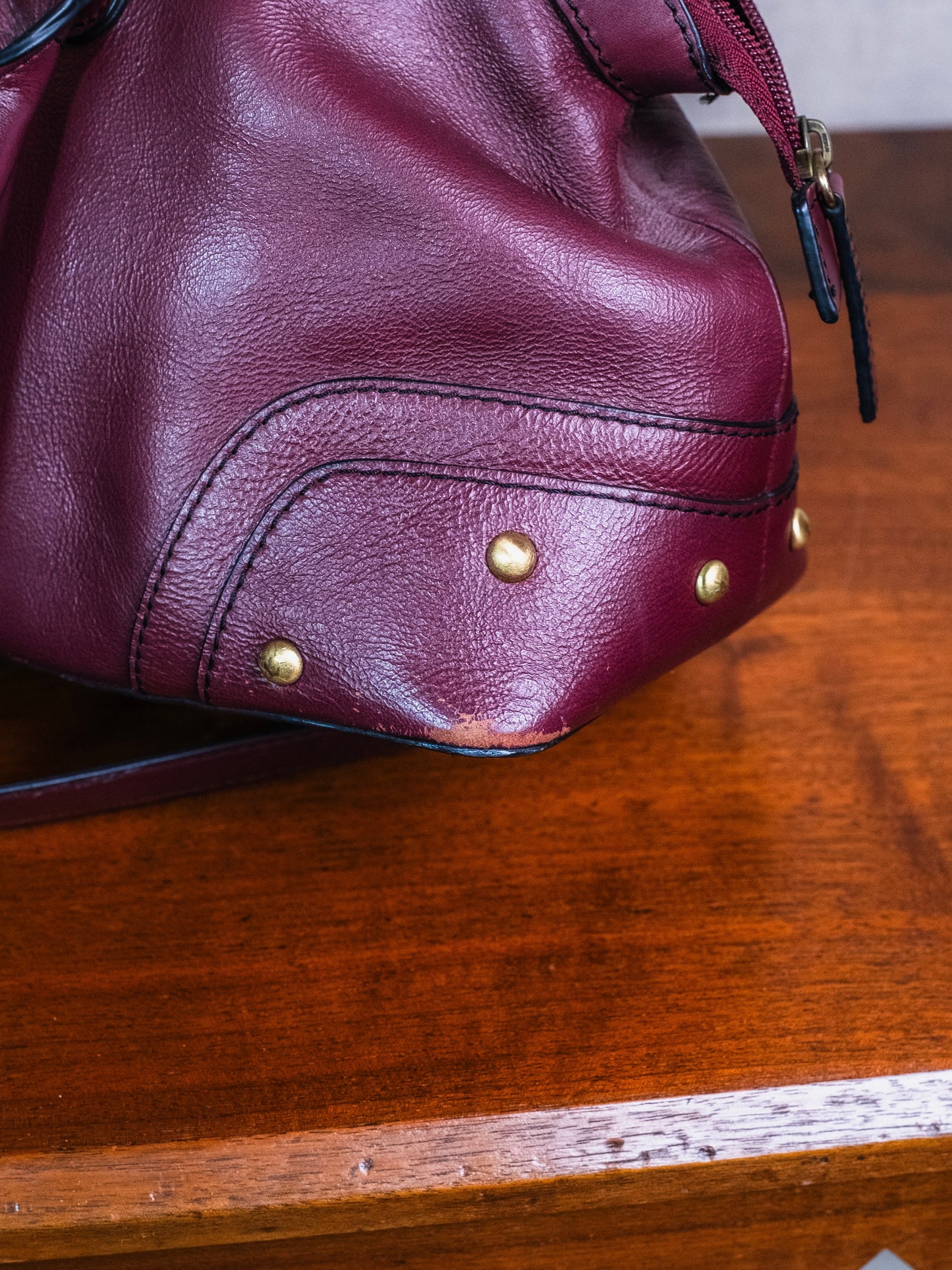 Vintage 1990s Etienne Aigner Burgundy Leather Hyde Park Collection Bag