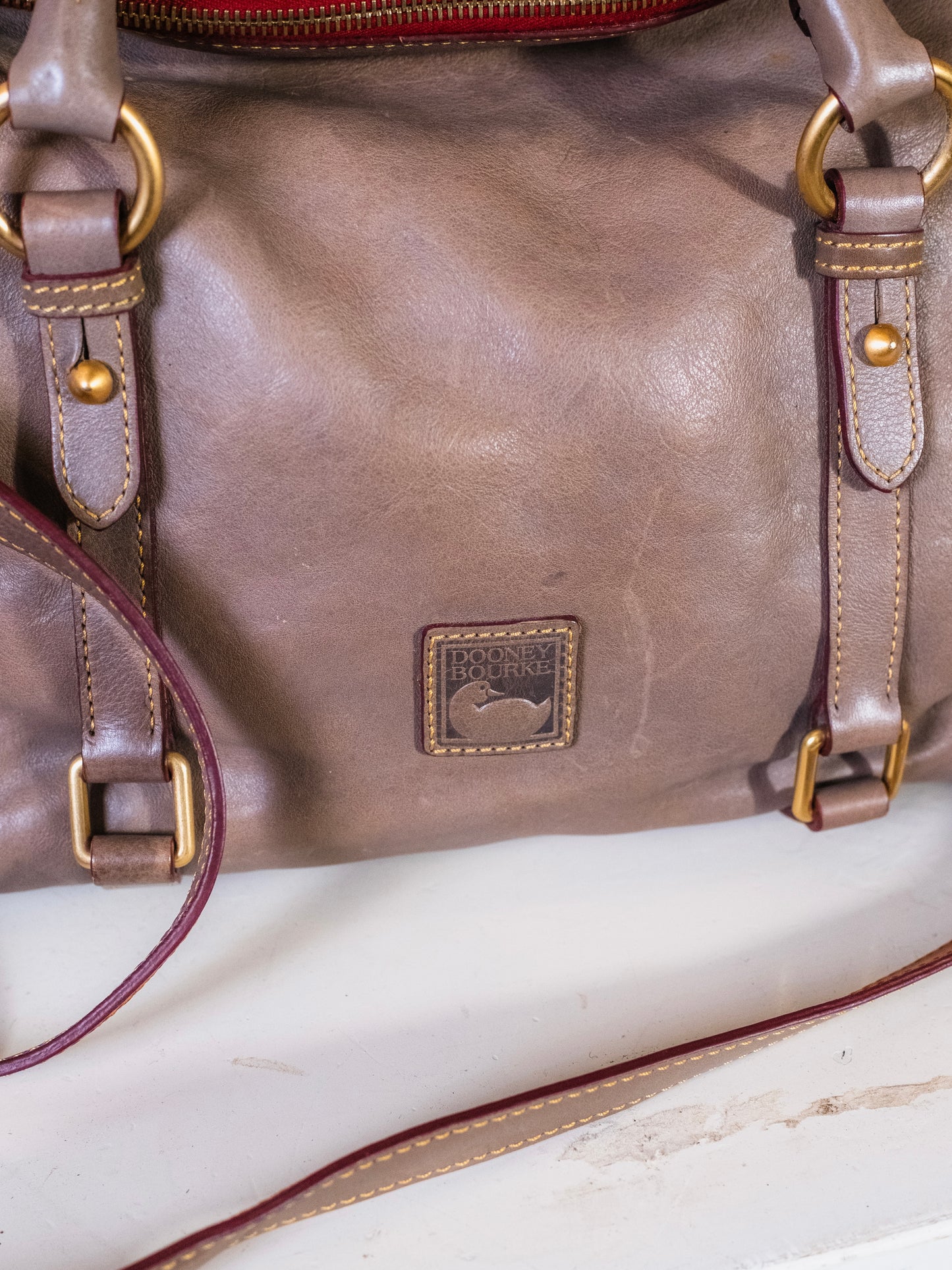 Dooney & Bourke Florentine Leather Large Satchel Bag | Charcoal
