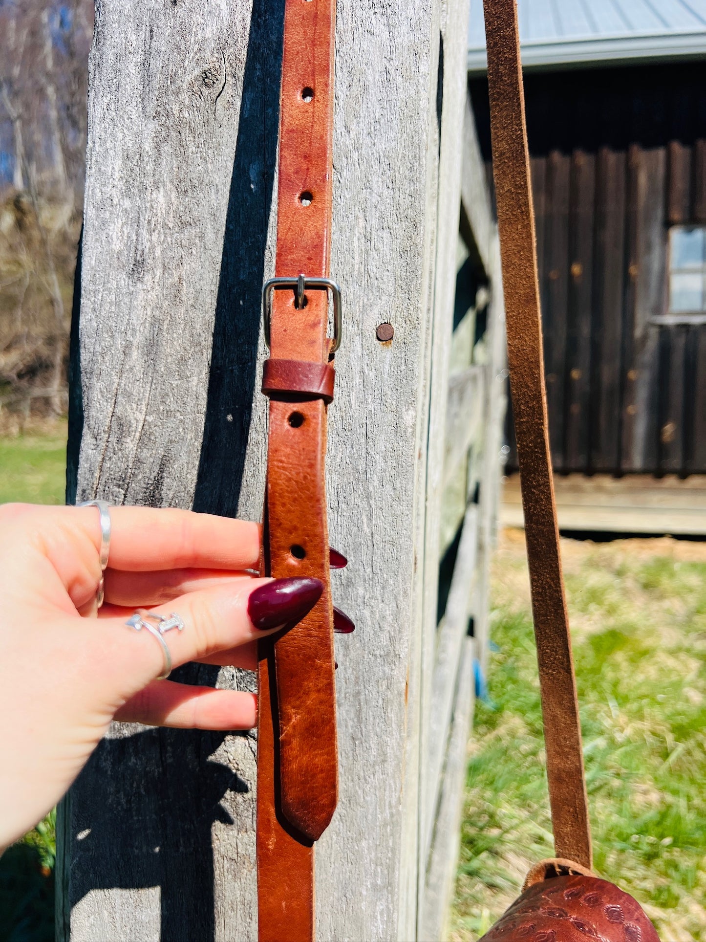 Vintage 1960s Hand-Tooled Brown Leather Purse