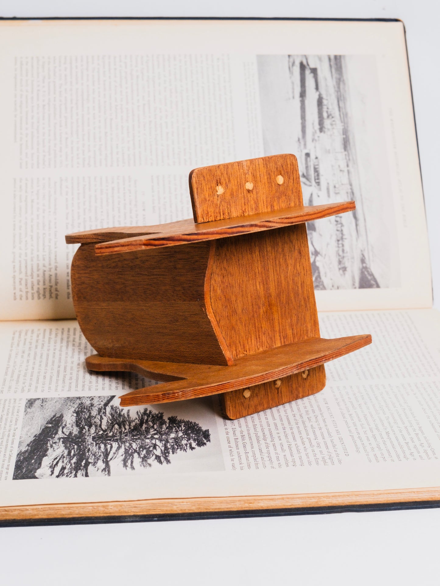 Vintage 1950s Wooden "Mini Rocker" Sewing Caddy Pin Cushion