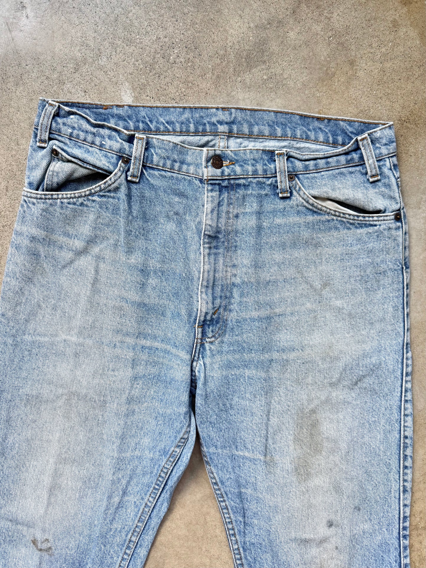 Vintage 1980s Levi’s Two-Horse Leather Tab Light Wash Jeans | 38x30