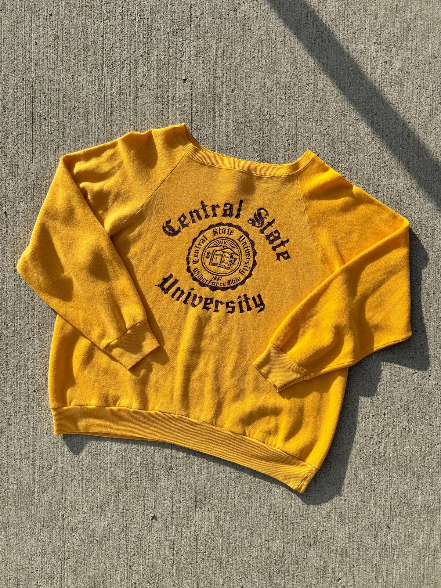 Vintage 1980s Central State University Raglan Sweatshirt | Large