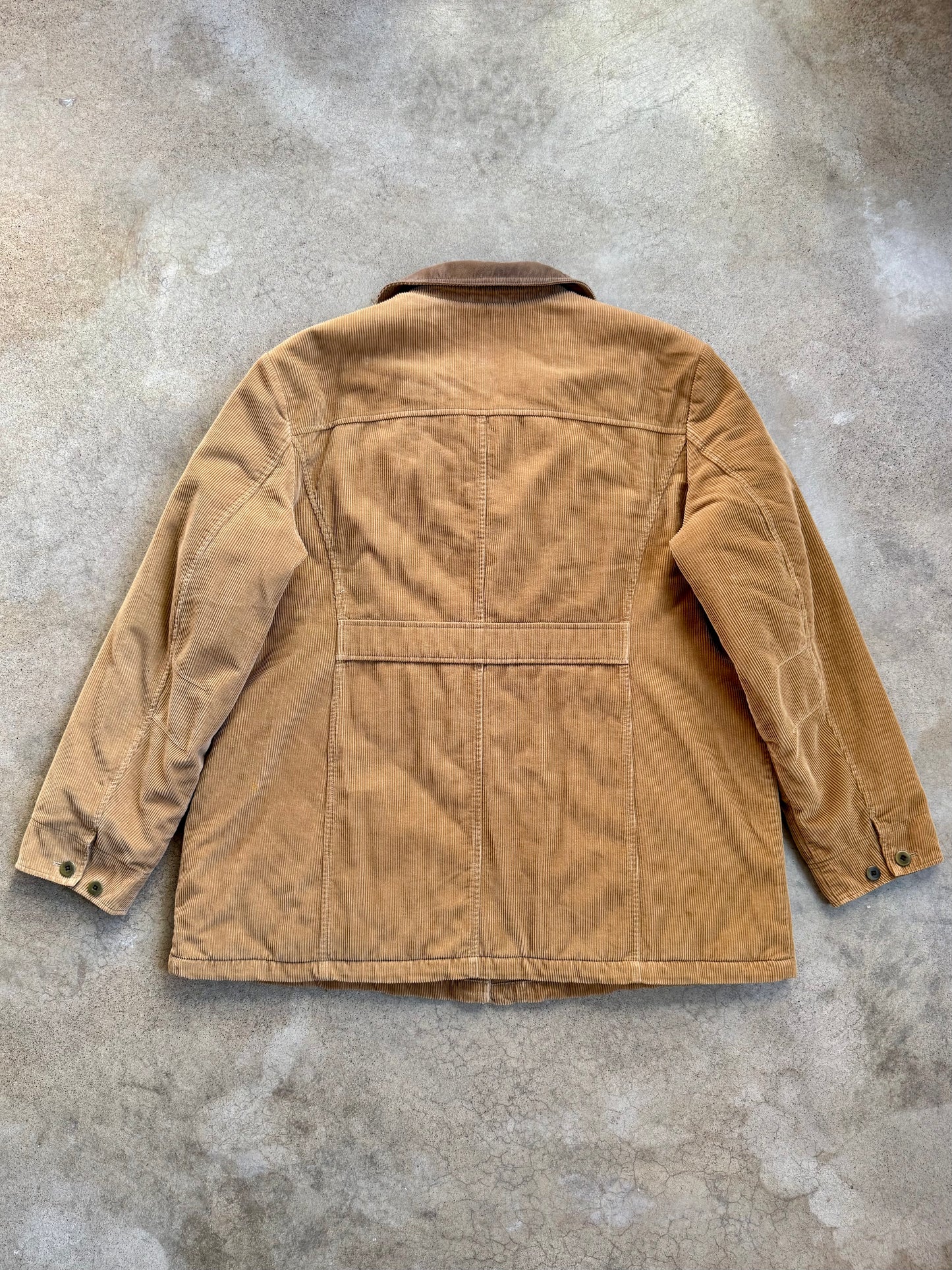 2000s L.L. Bean Tan Corduroy Quilt Lined Barn Jacket | XL