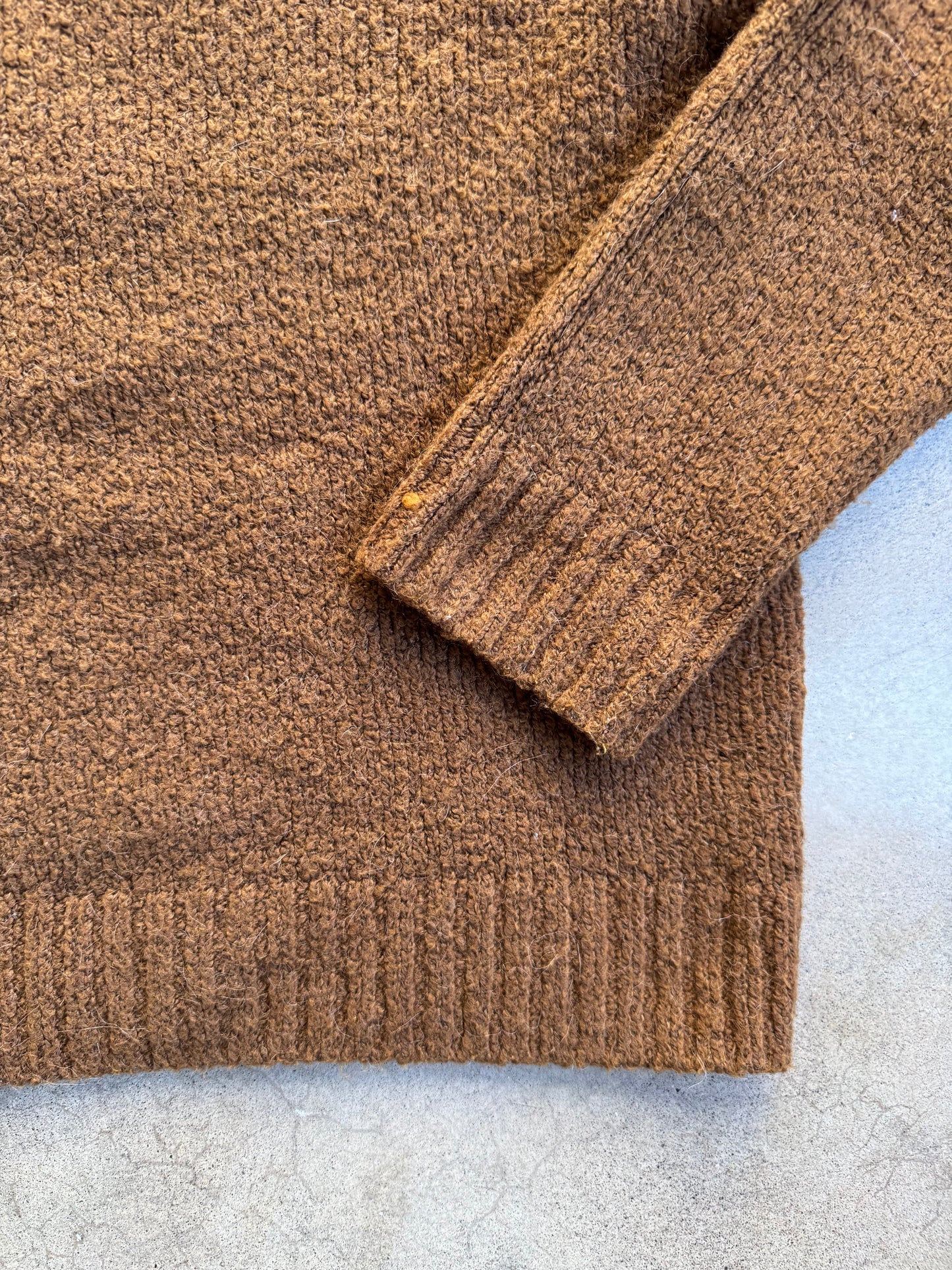 Vintage 1980s Brown Wool Knit Crewneck Sweater | Large