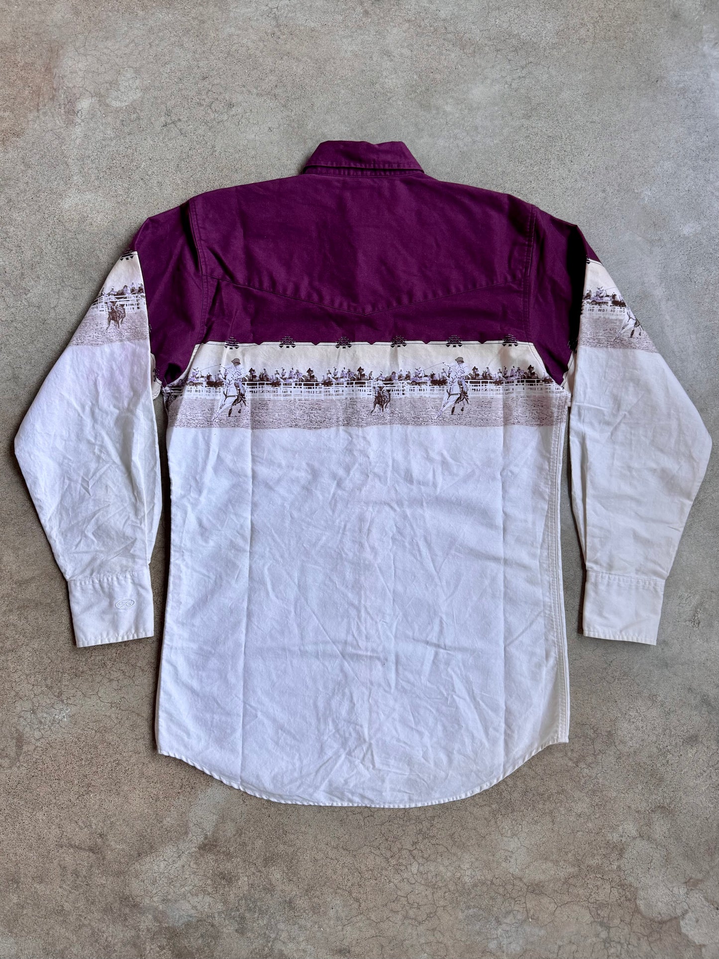 Vintage 1990s Cumberland Outfitters Western Rodeo Cowboy Pearl Snap Shirt | Medium