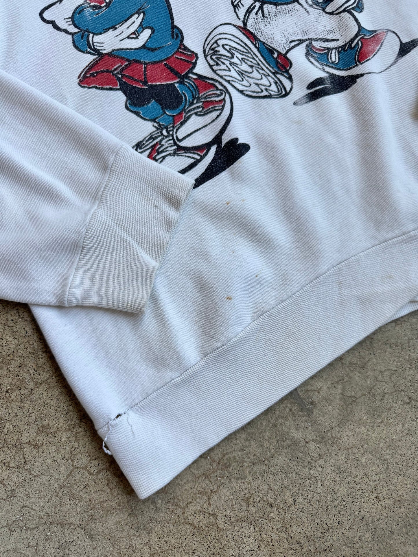 Vintage 1970s Mickey & Minnie High School Sweethearts Raglan Sweatshirt | Medium