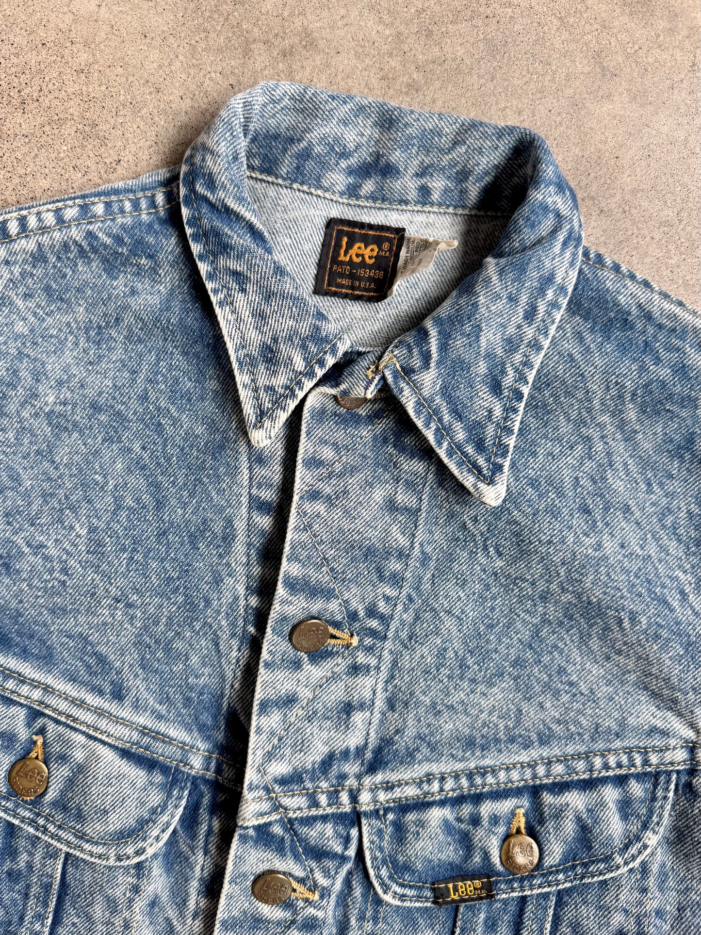 Vintage 1980s Lee Cable Knit Sleeve Denim Jacket | Medium