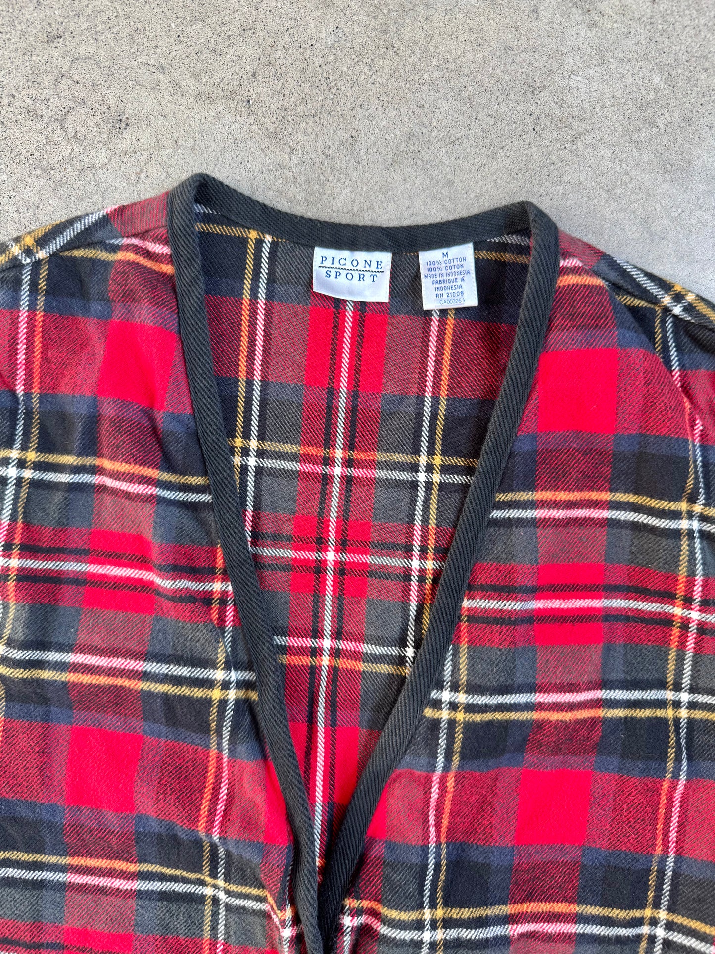 Vintage 1990s Picone Sport Tartan Plaid Two-Piece 100% Cotton Play Suit | Medium