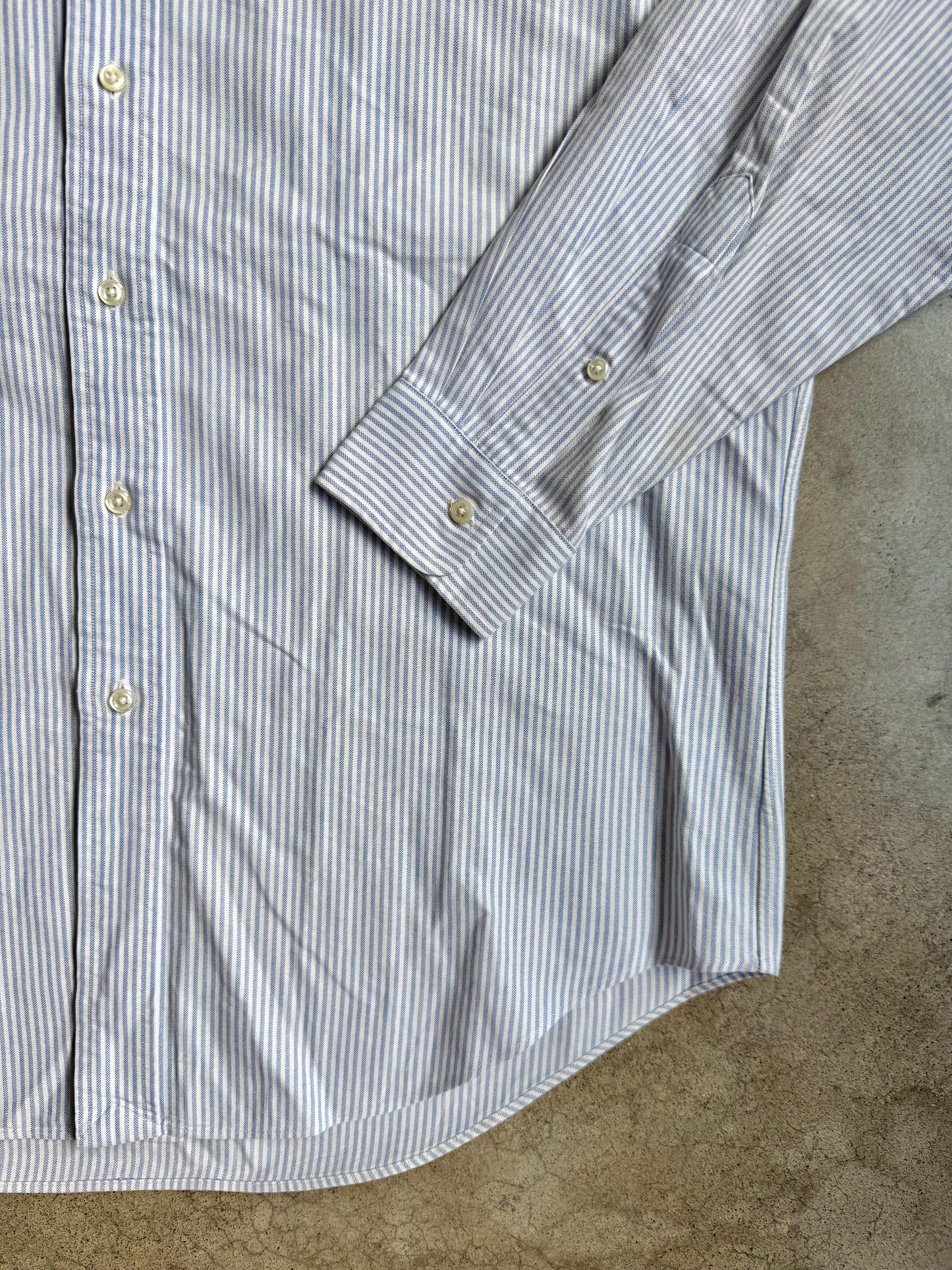 Vintage Ralph Lauren Yarmouth Blue & White Striped Oxford Shirt | Large
