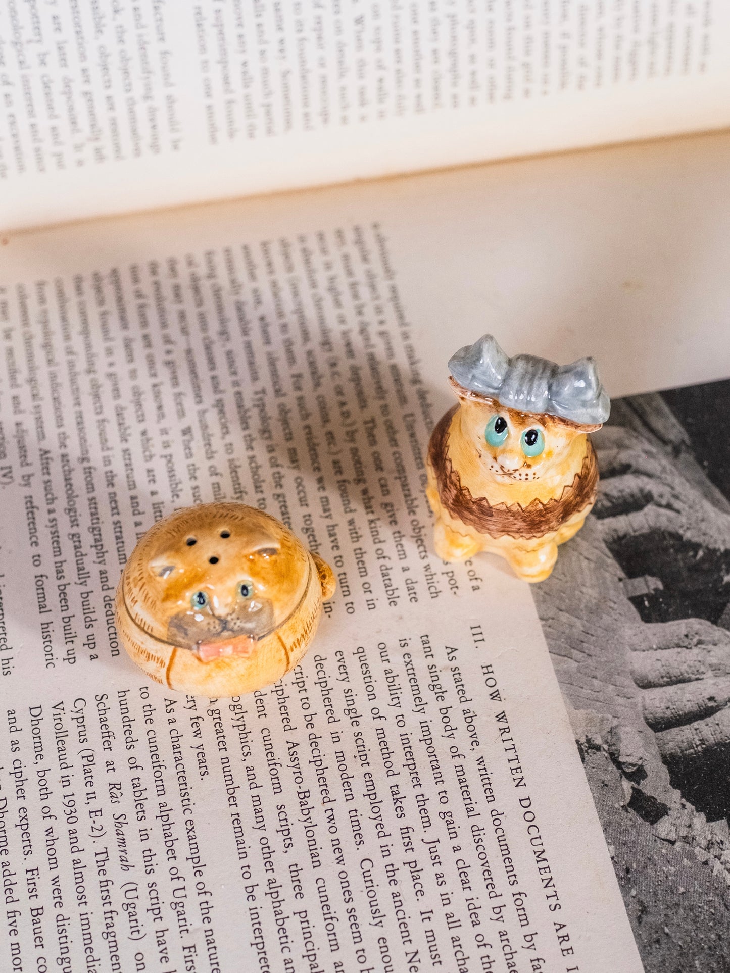 Vintage Ceramic “Fat Cat” Salt & Pepper Shakers | Set of 2