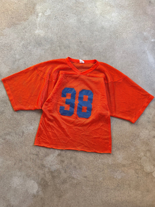 Vintage 1980s Jesco Orange Mesh #38 Football Jersey | Medium