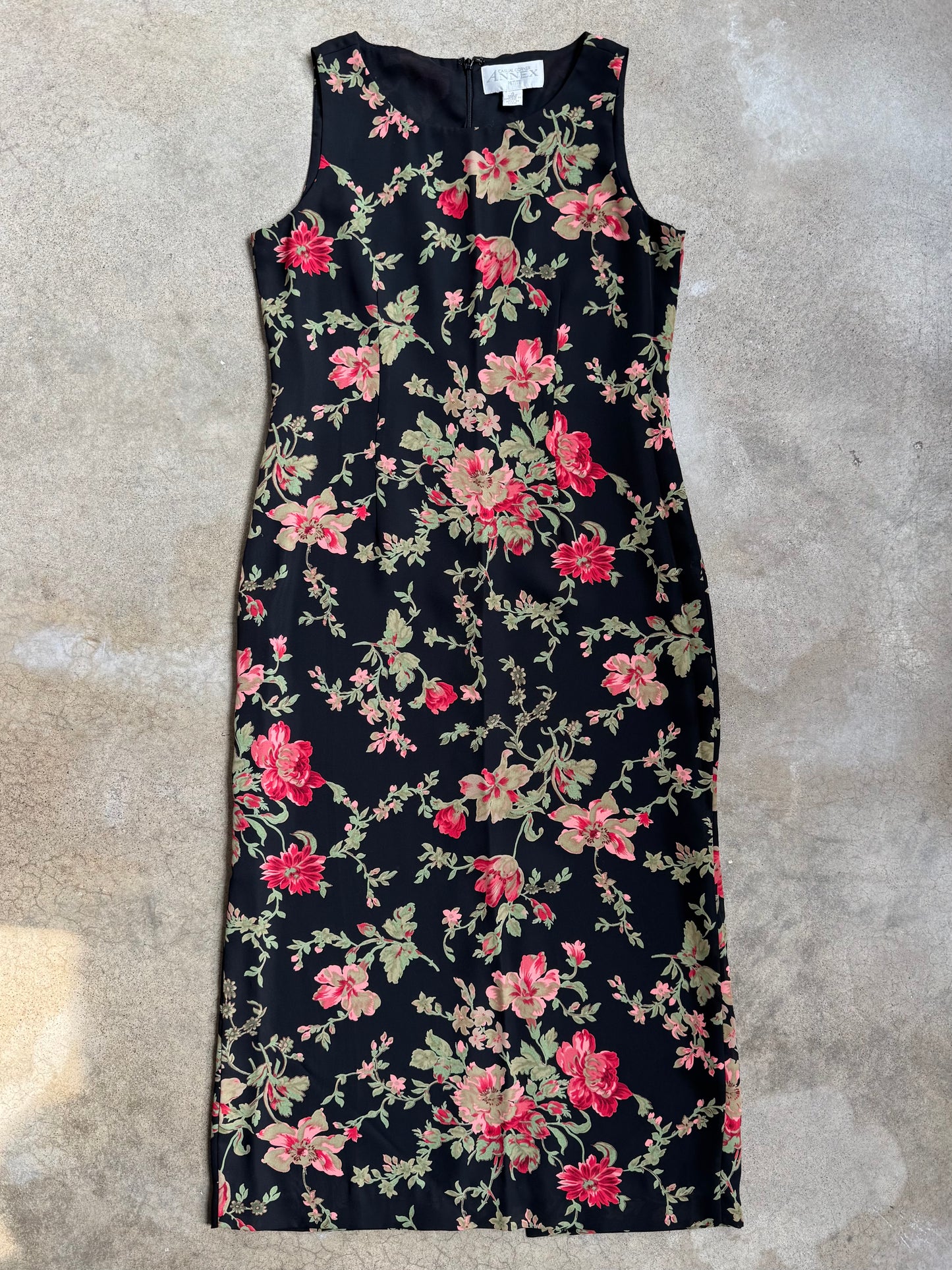 Vintage 1990s Casual Corner Annex Floral Maxi Dress | Small