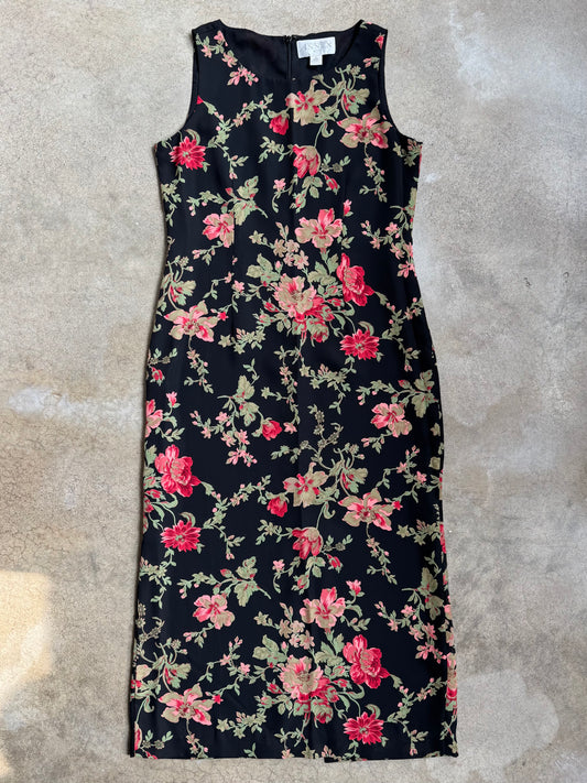 Vintage 1990s Casual Corner Annex Floral Maxi Dress | Small