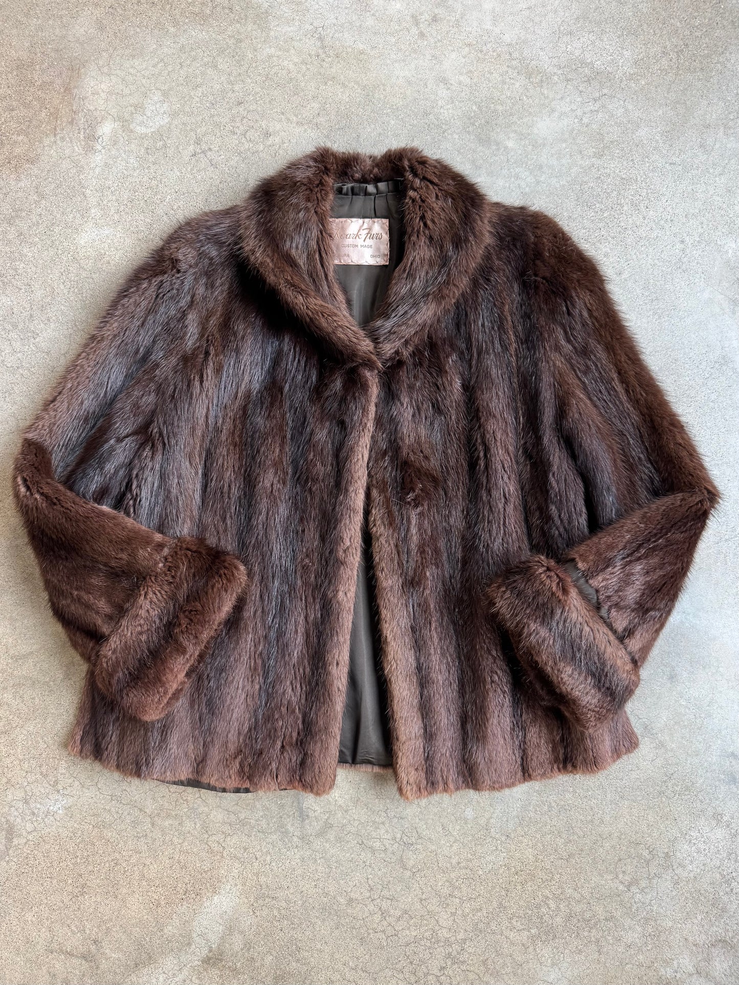 Vintage 1940s Roark Furs Brown Mink Fur Short Coat | Medium