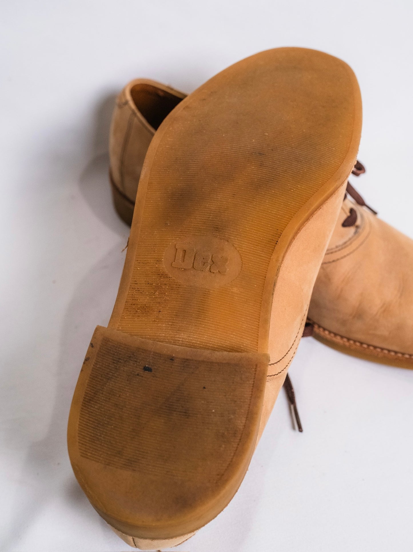 Vintage 1980s Dexter Tan Suede Lace-Up Oxford Shoes | Men’s 9.5