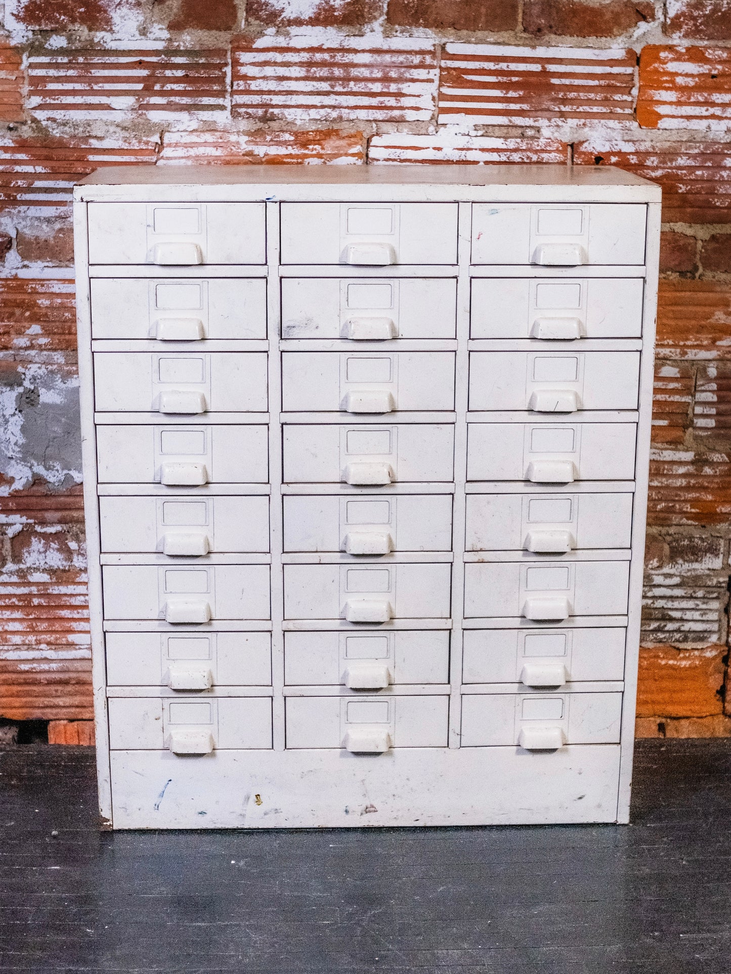 Vintage White Metal Catalog Drawer
