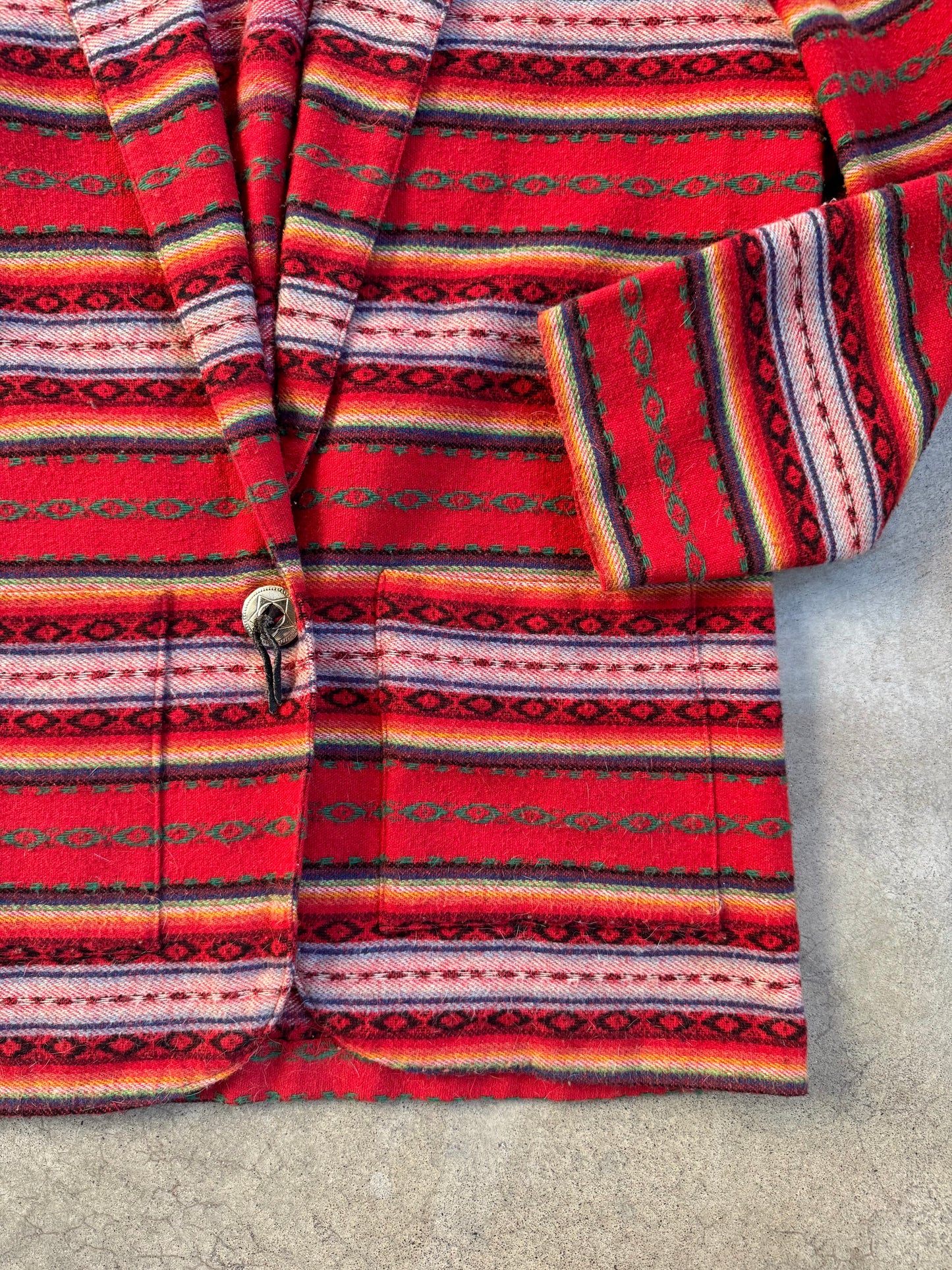 Vintage 1980s Leger Southwestern Wool-Blend Blazer | Medium