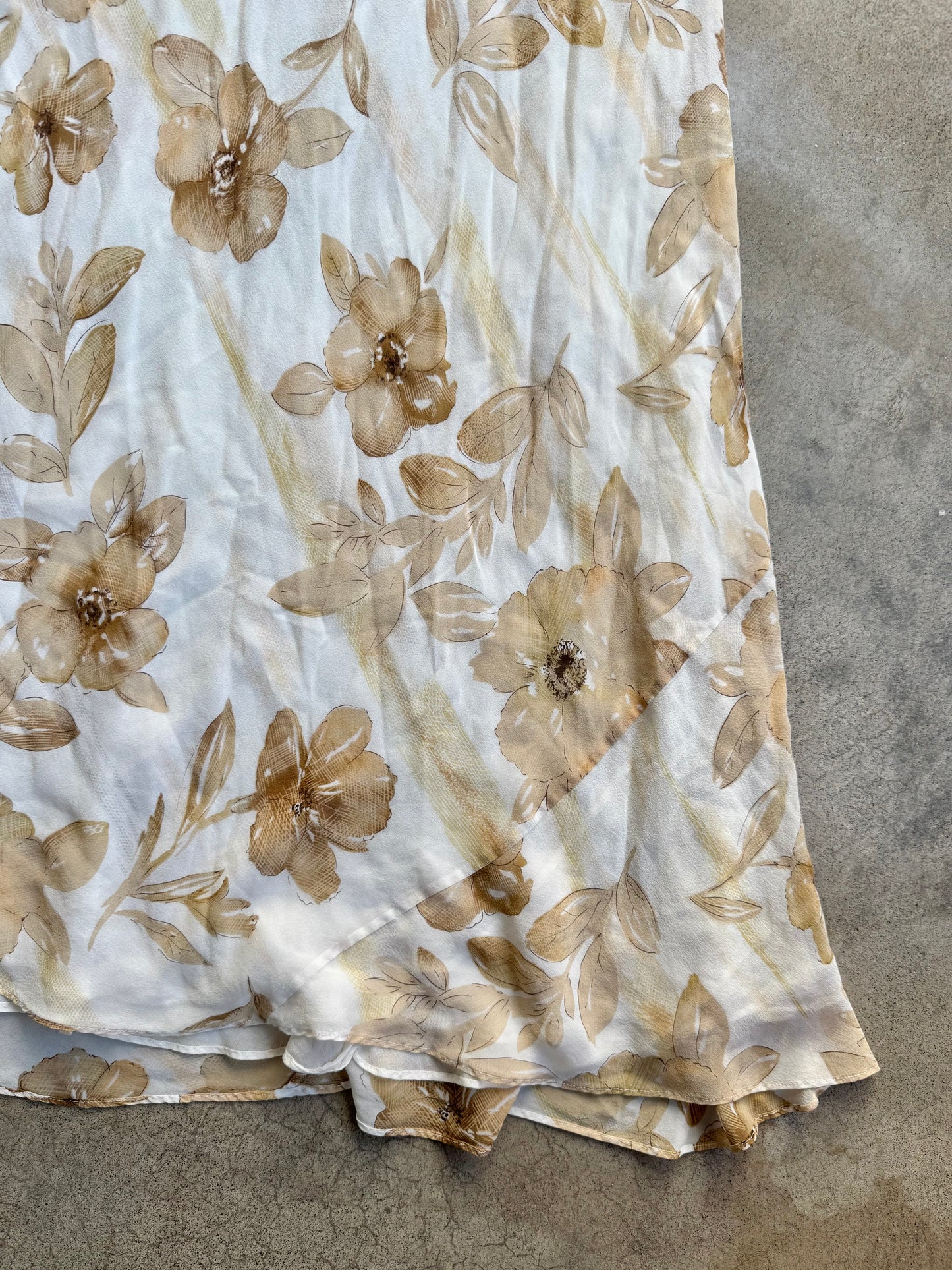 Vintage 1990s Rare Victoria's Secret Floral 100% Silk Two-Piece Slip & Robe Set | Medium