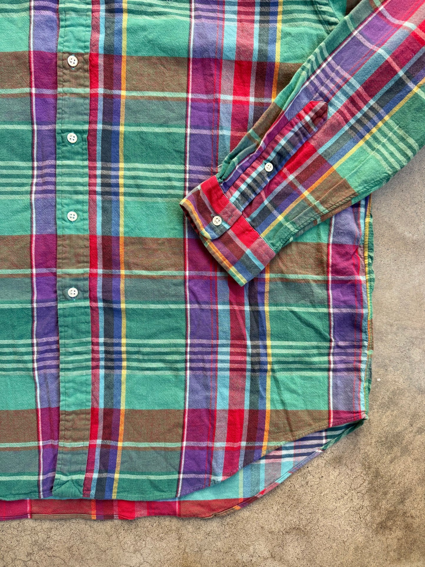 Vintage 1990s Ralph Lauren “Blake” Plaid Cotton Button-Down Shirt | XL