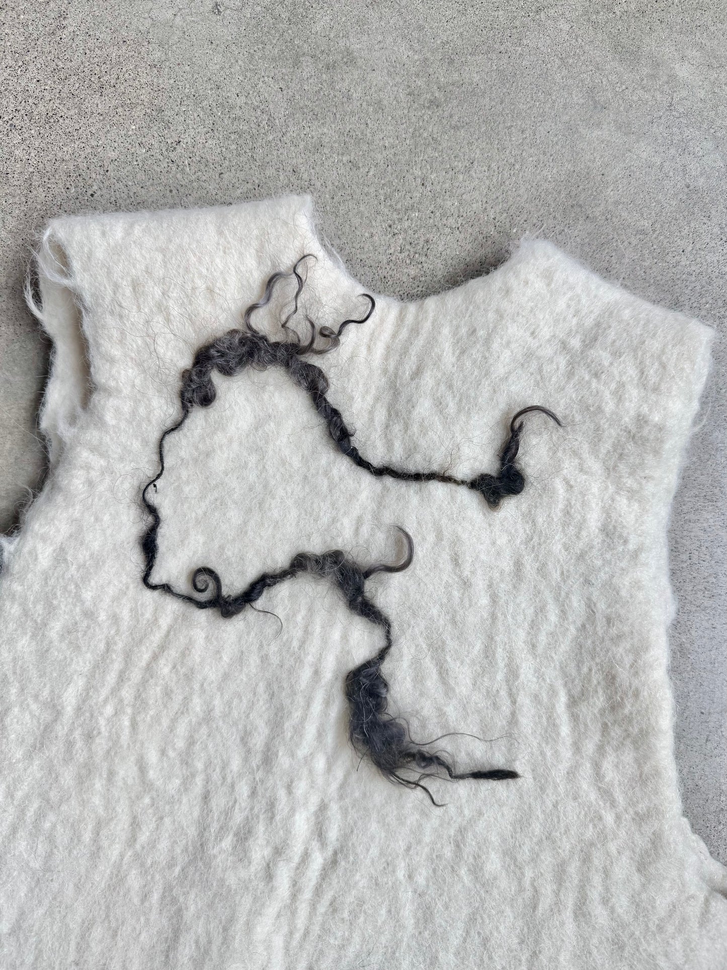 Vintage 1990s Handmade Felted Wool Floral Pattern Vest | Small