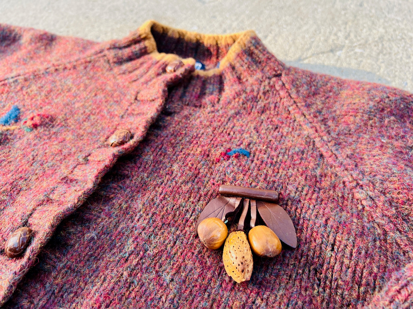 Vintage 1990s Gap Hand-Knit Shetland Wool Cardigan