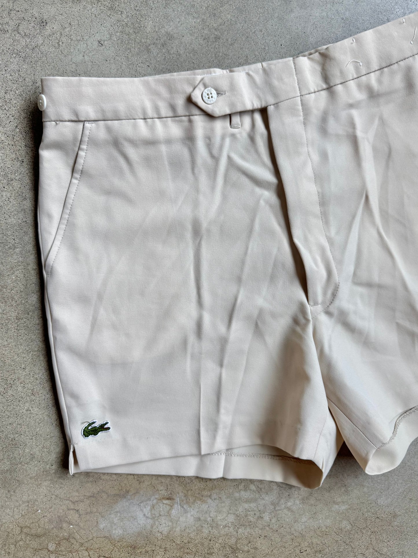 Vintage 1970s/80s Izod Lacoste Beige Athletic Tennis Shorts | L/XL