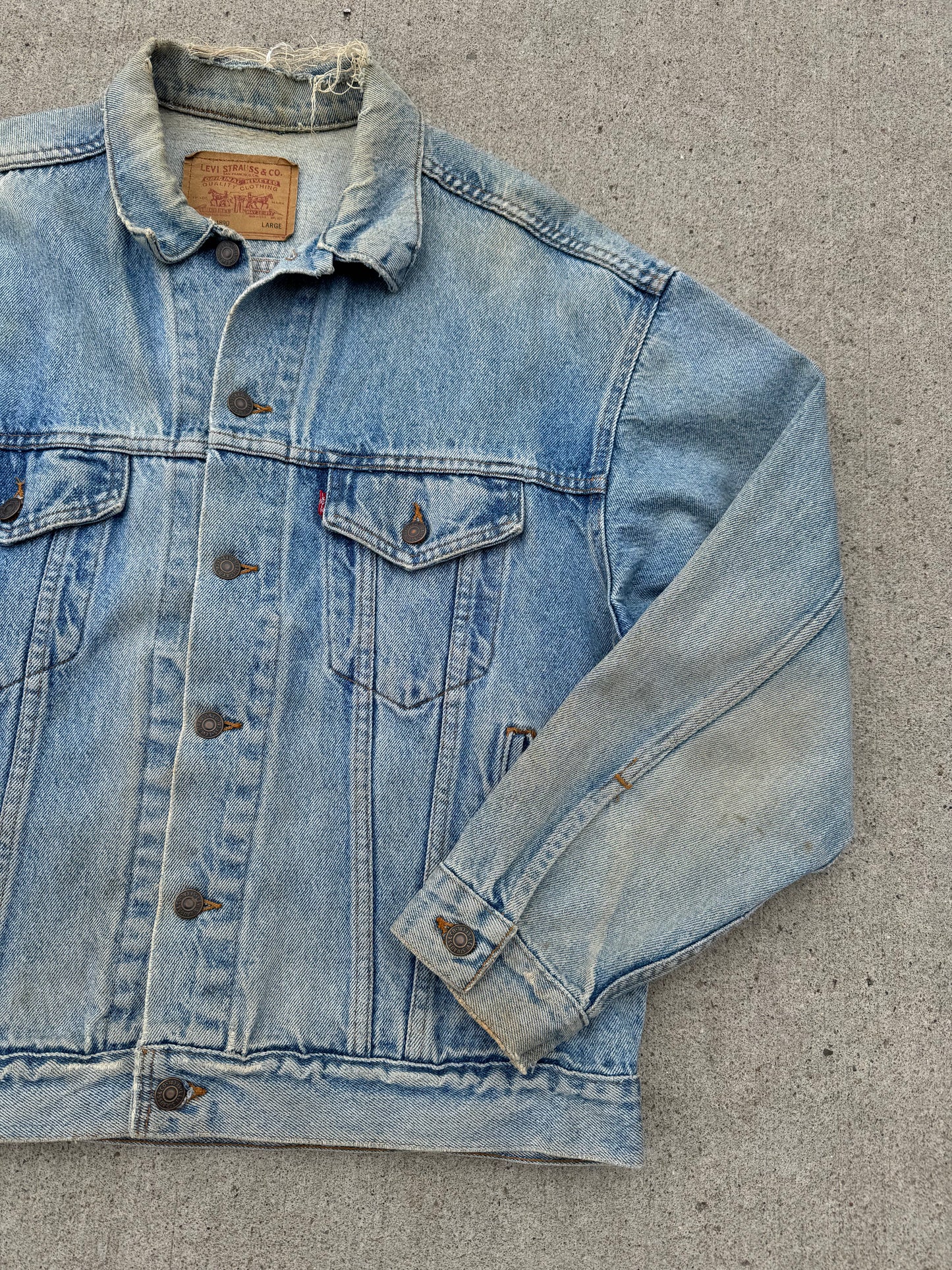 Vintage 1980s Levi’s Worn Denim Trucker Jacket | Large