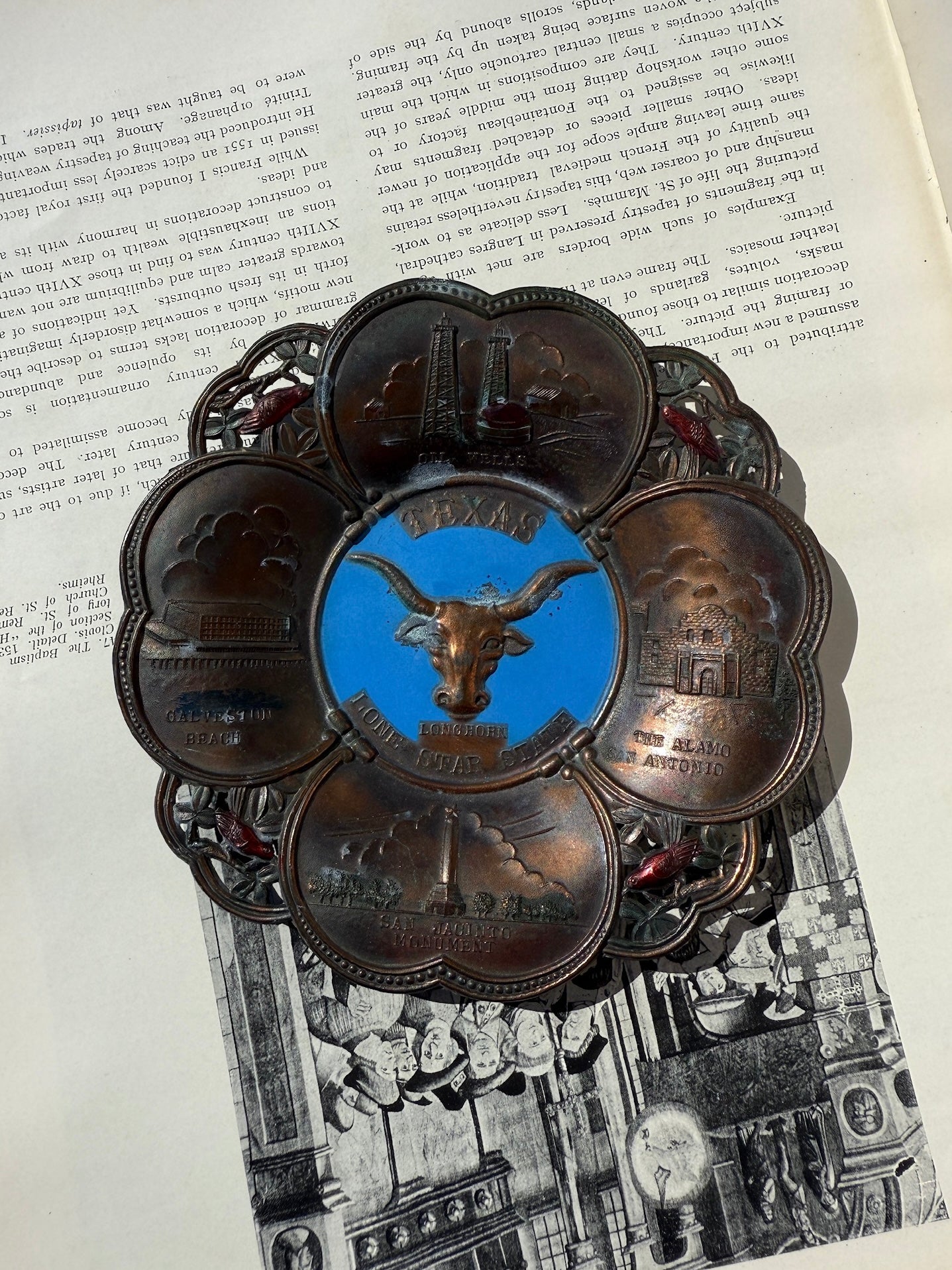 Vintage 1960s Aluminum Texas Souvenir Ashtray