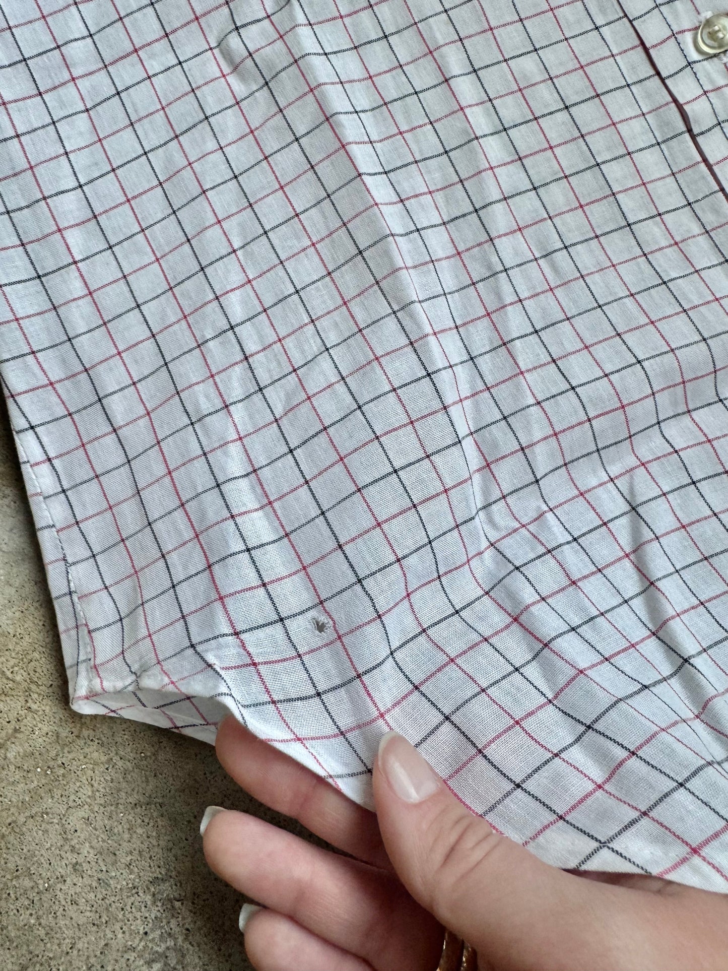 Vintage 1950s/60s Penney's Lady Towncraft Black & Red Check Short Sleeve Shirt | Large