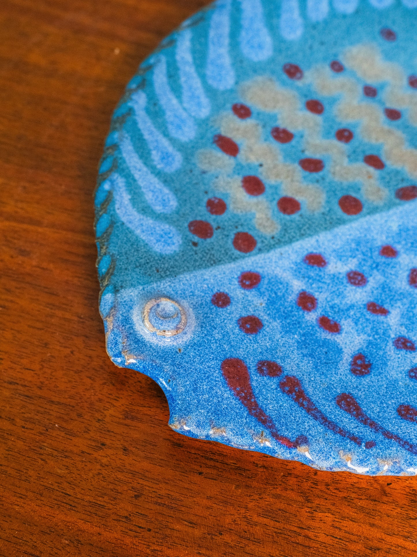 Vintage 1990s Studio Pottery Signed Fish Platter