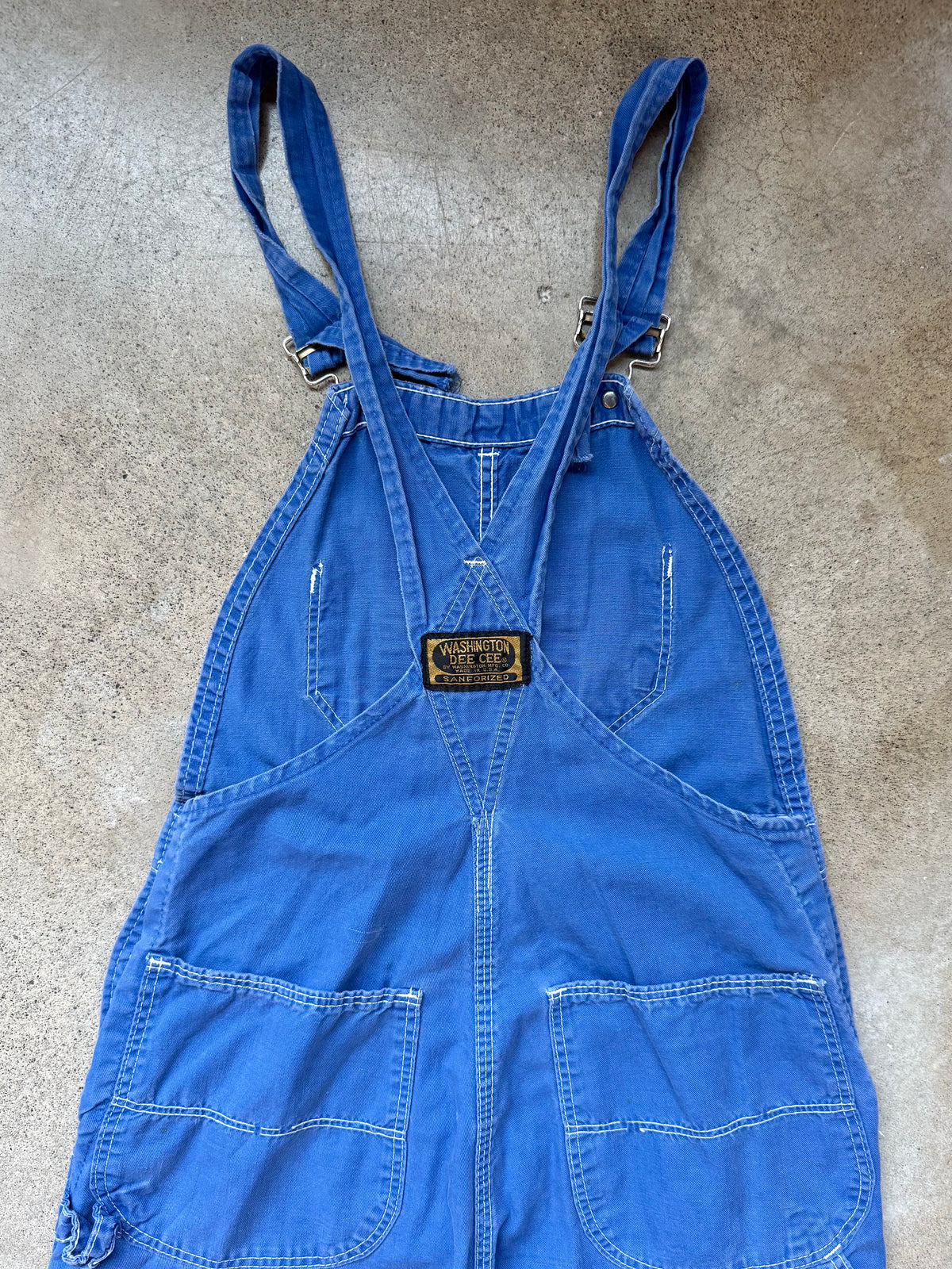 Vintage 1960s Washington DeeCee Blue Dyed Denim Bib Overalls | XS