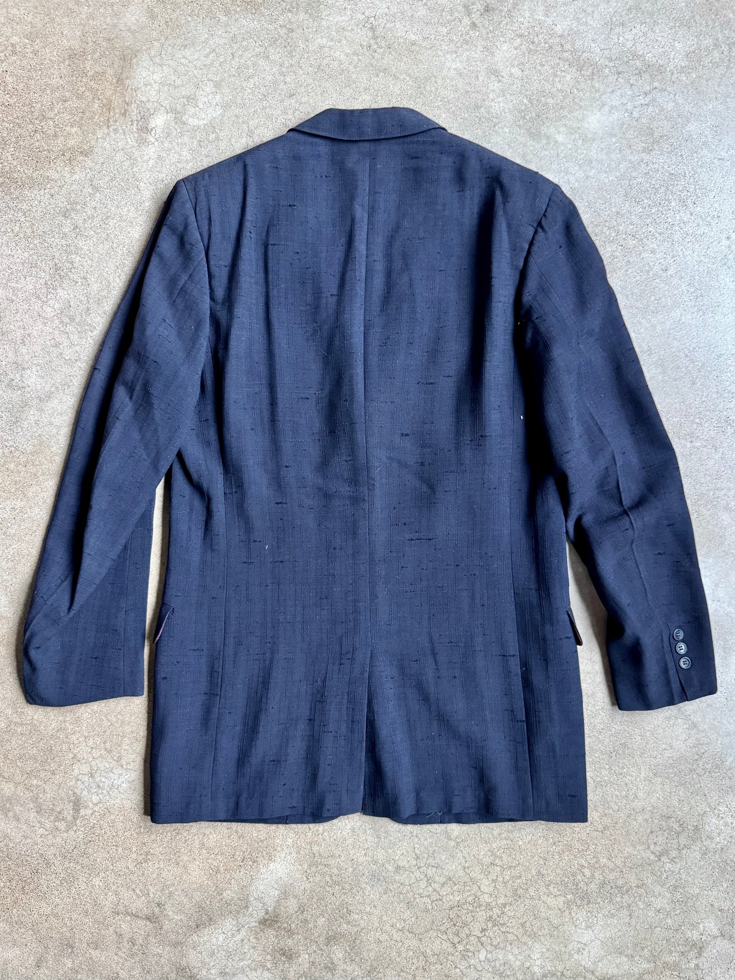 Vintage 1940s Palm Beach Company “Palm Beach Cloth” Navy Blue Two-Piece Suit | 38L