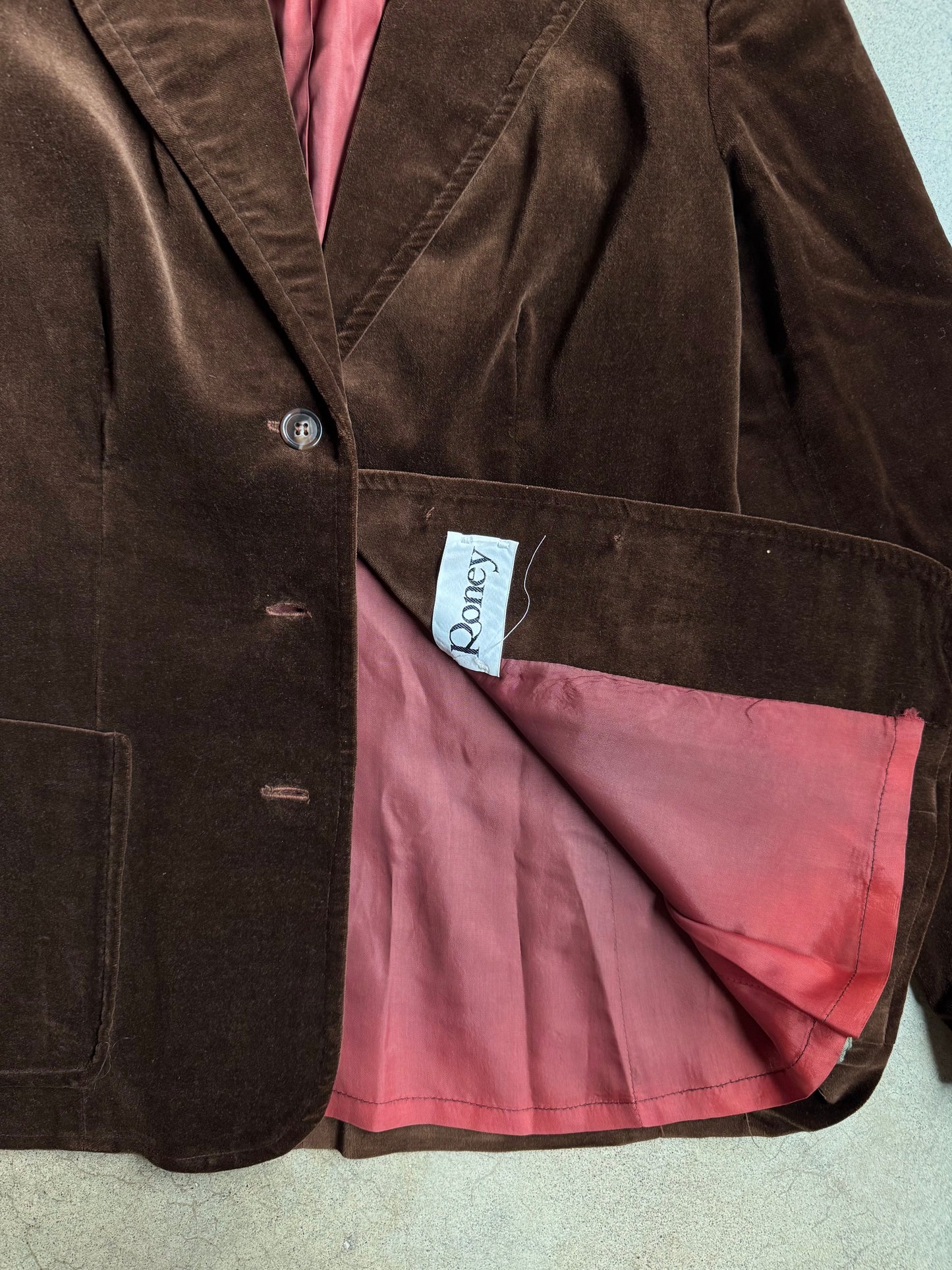 Vintage 1970s Roney Brown Velvet Blazer | Small