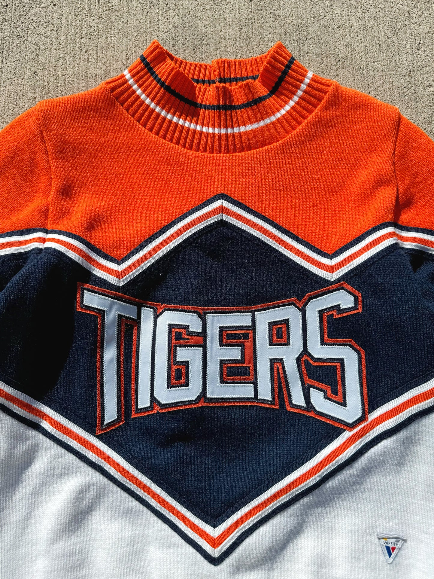 Vintage 1980s/90s Varsity Tigers Cheer Sweater | Medium