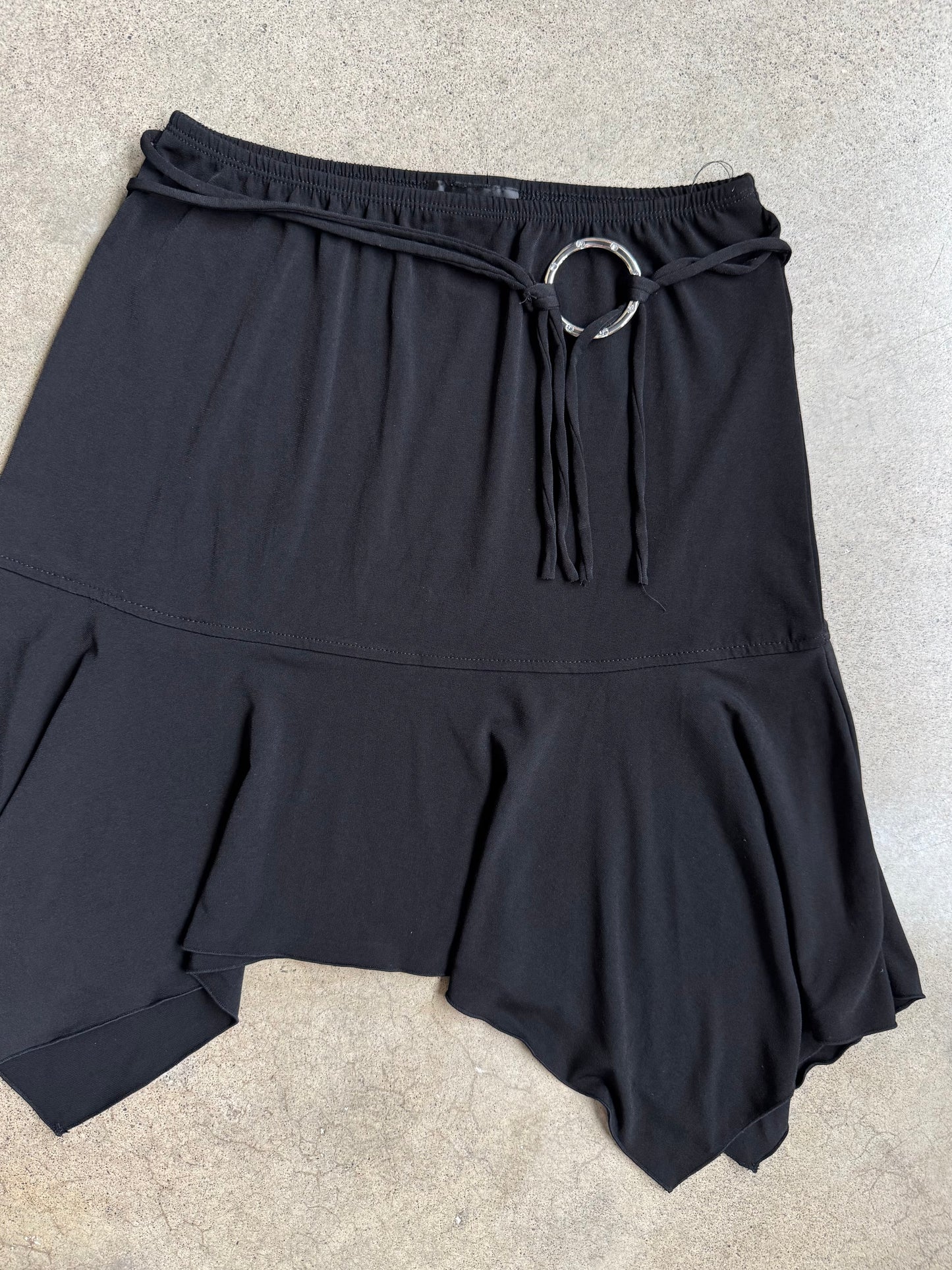 Vintage 1990s Byer Girl Black Asymmetric Mini Skirt | Youth L