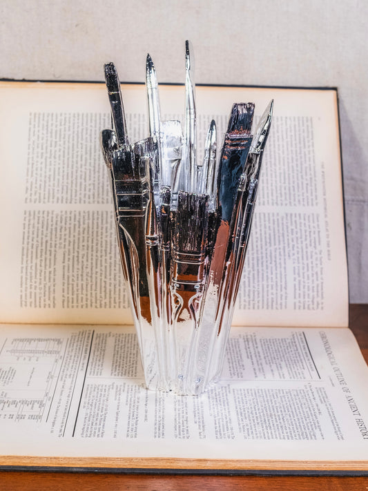 Vintage Harry Allen for Areaware Chrome Paint Brush Vase