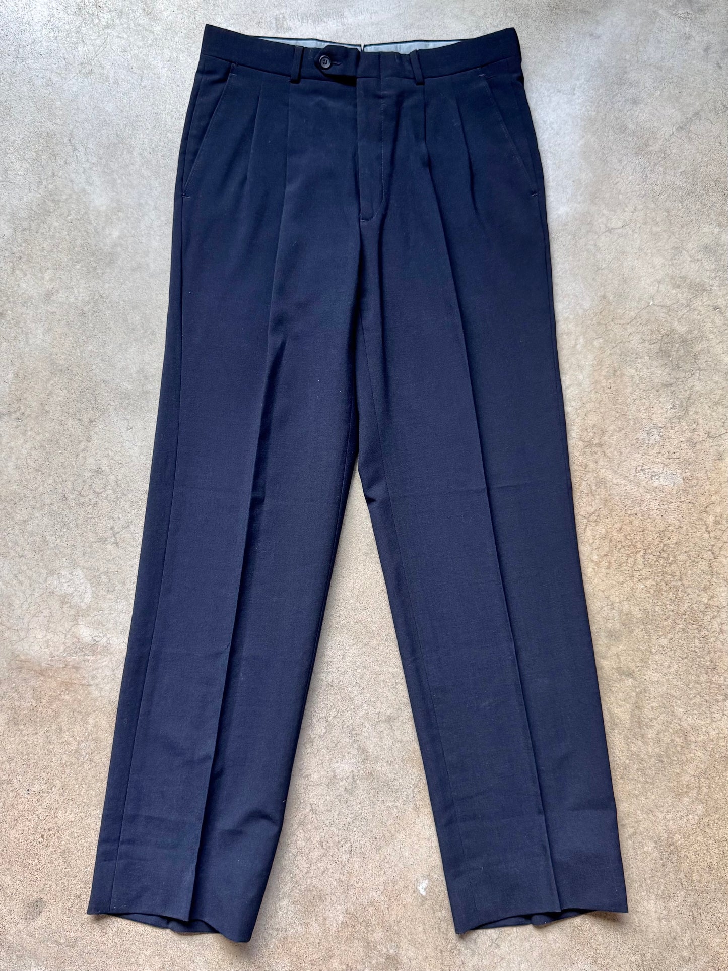 Vintage 1980s Givenchy Monsieur Navy Blue Wool Two-Piece Suit | 40
