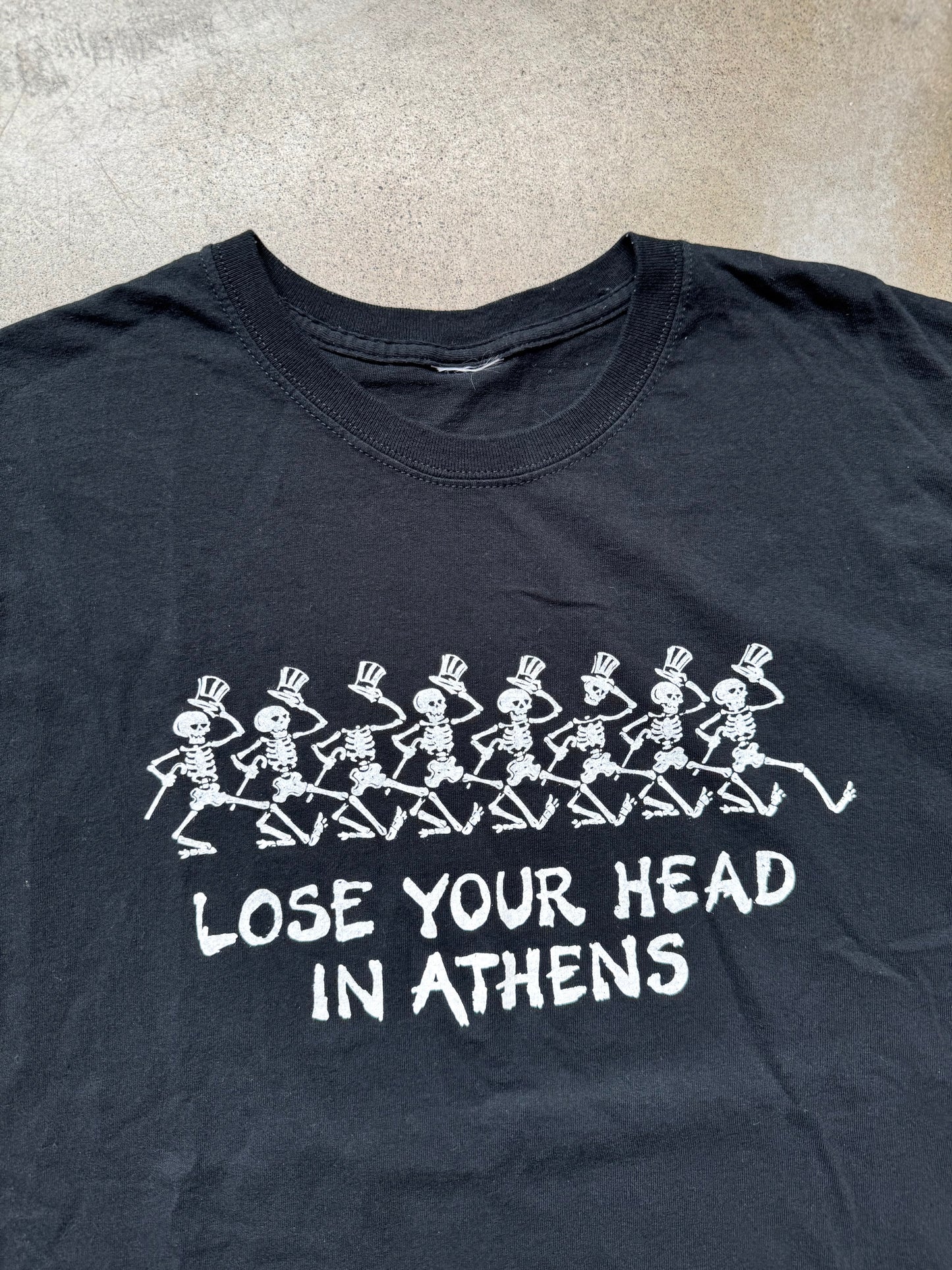 Vintage "Lose Your Head in Athens" Grateful Dead Skeleton Tee | Large