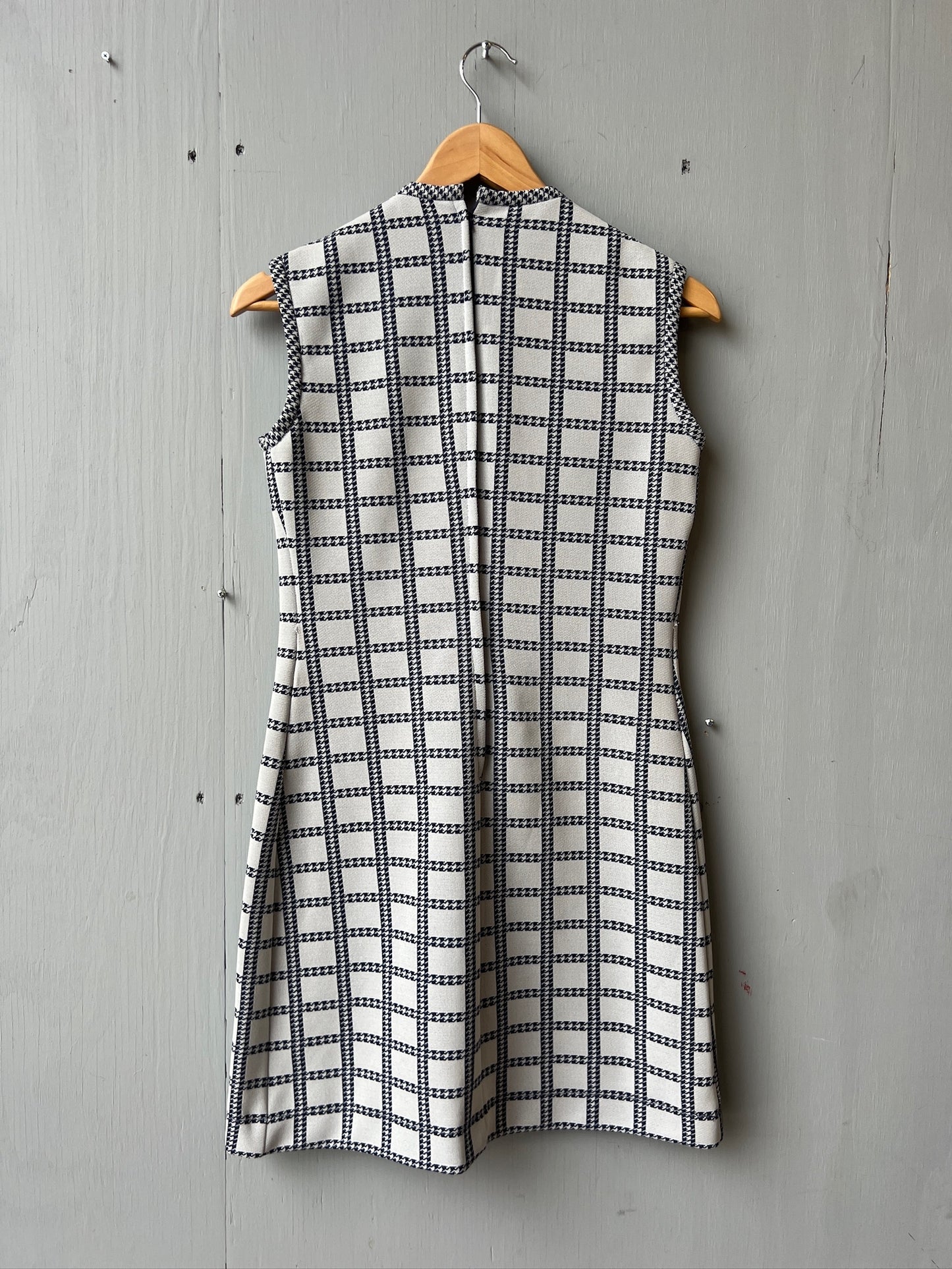 Vintage 1960’s Bleeker Street Polyester Blue & Grey Shift Dress