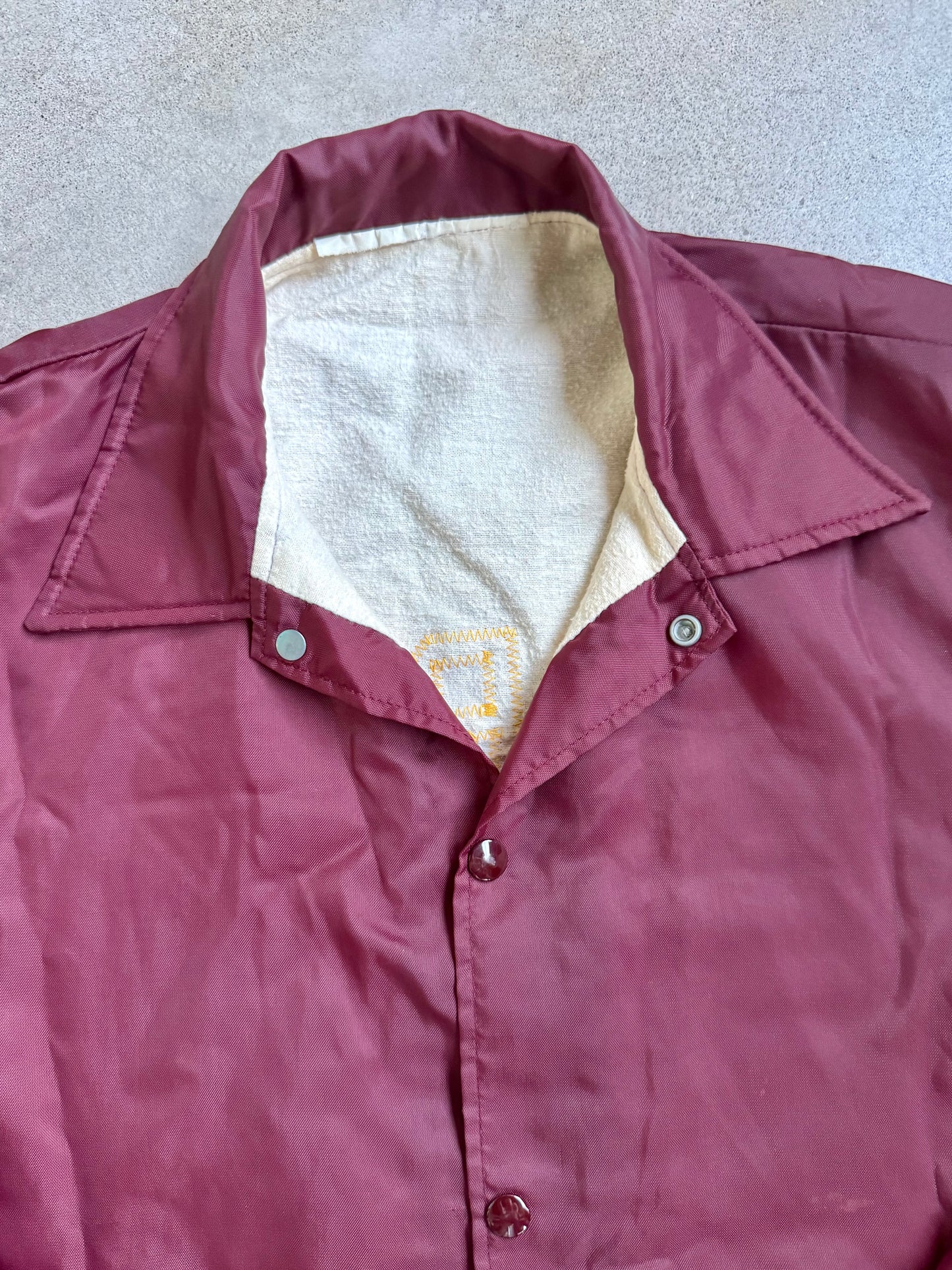 Vintage 1980s Burgundy Express Soccer Patch Windbreaker Jacket | Medium