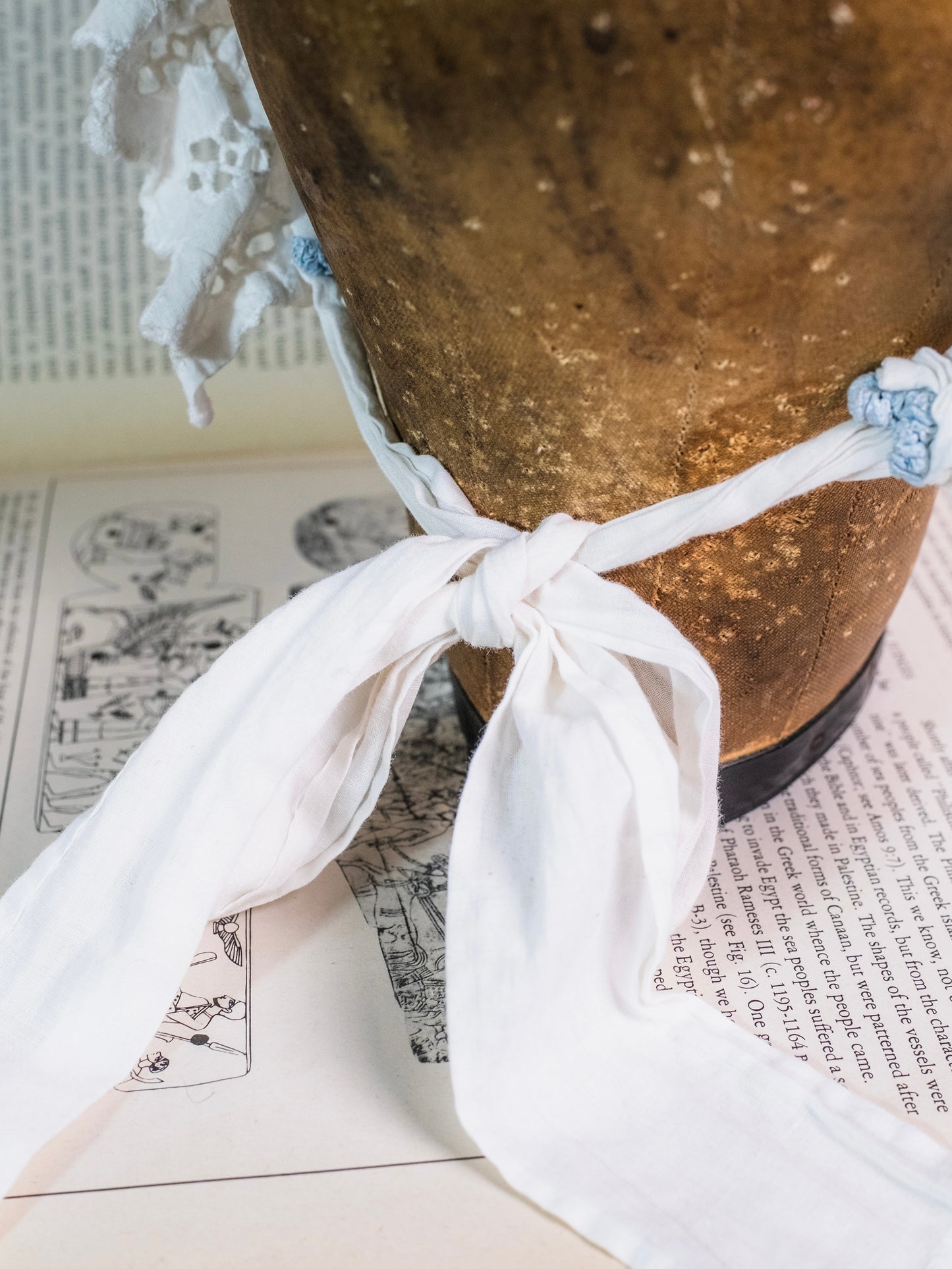 Victorian Handmade White Cotton Eyelet Bonnet