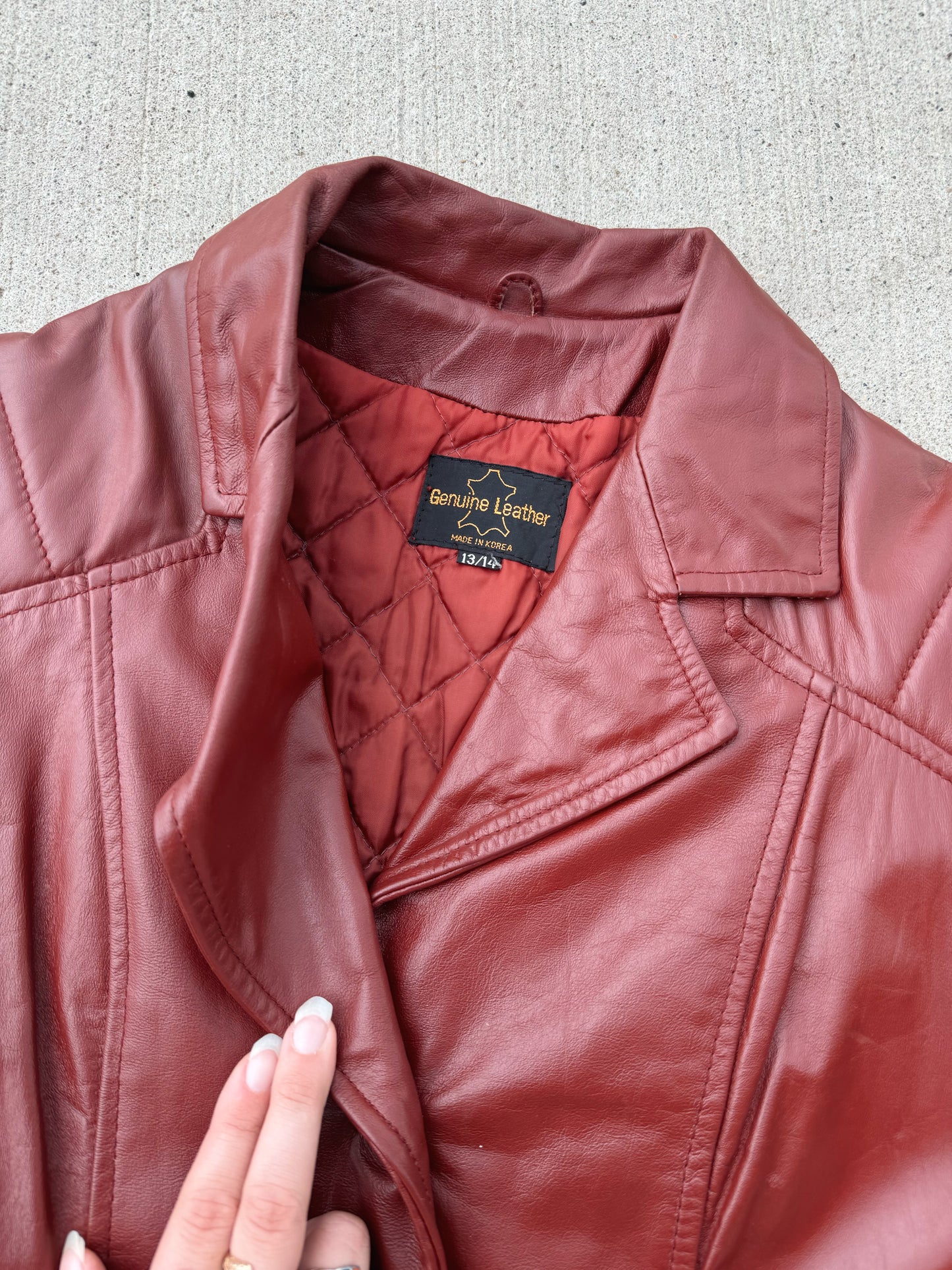 Vintage 1970s Tie Waist Buttoned Leather Jacket