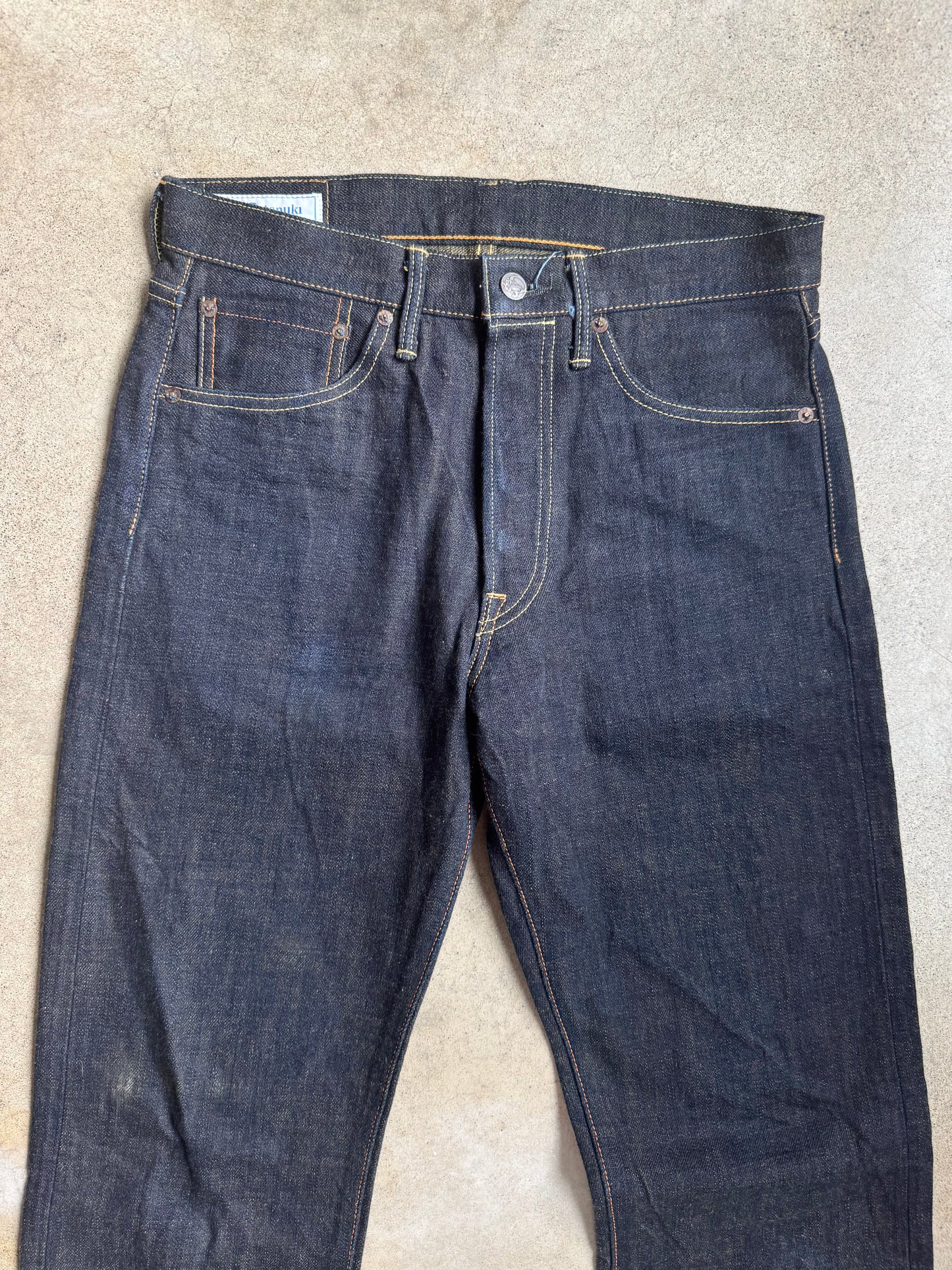 Vintage-Style Tanuki Japanese Dark Wash Selvedge Jeans | Waist 30”