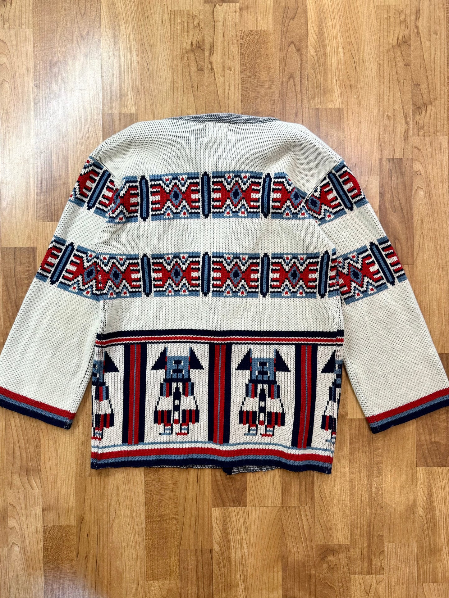 Vintage Matisse Southwestern Acrylic Knit Cardigan | Large