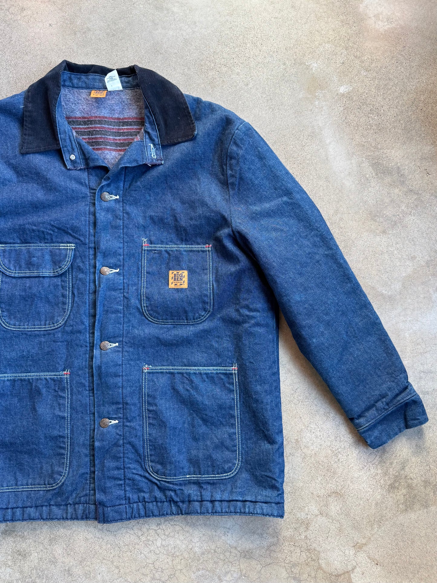 Vintage 1980s Wrangler Big Ben Blanket-Lined Denim Chore Coat | 44