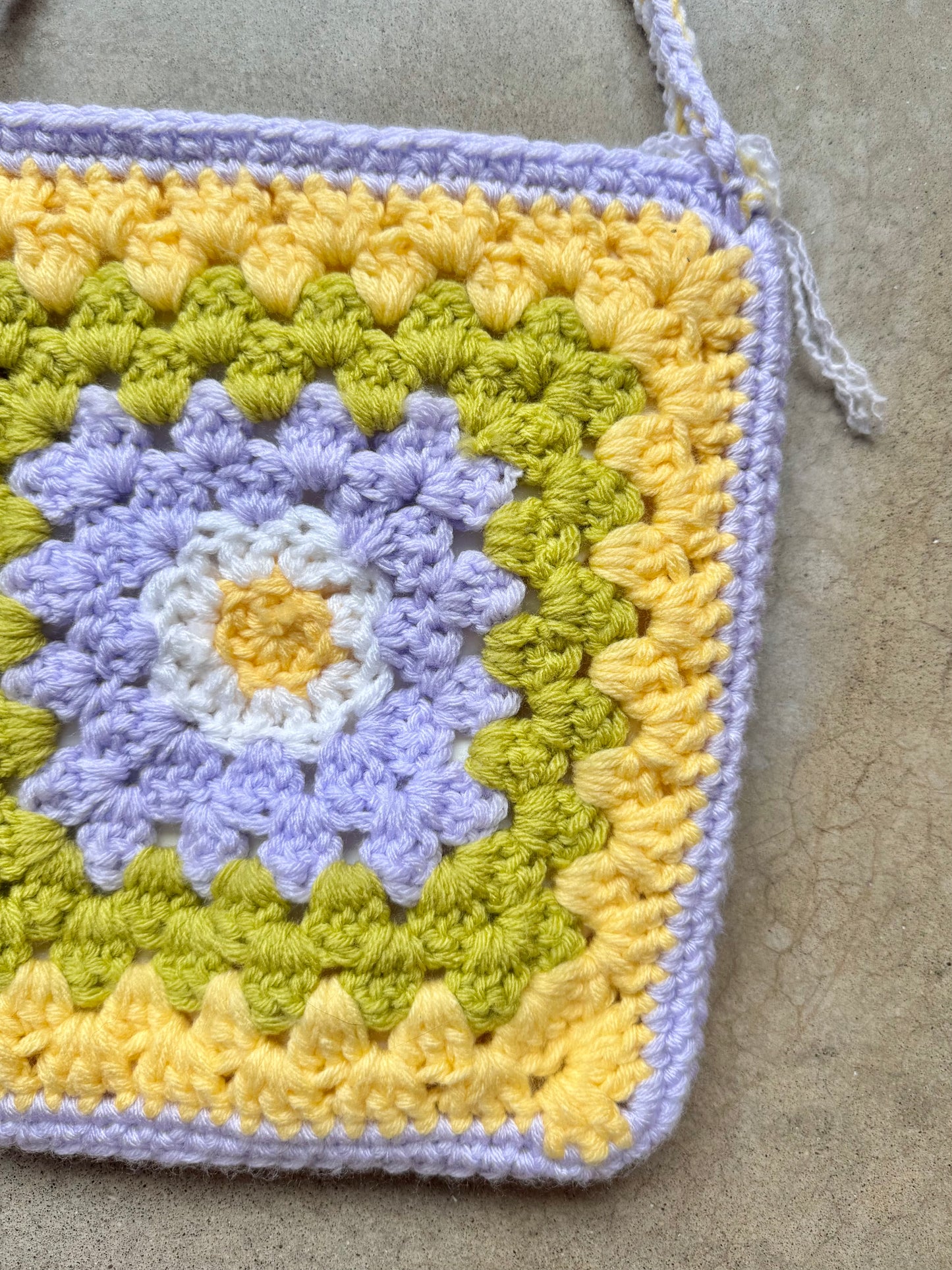 Handmade Floral Crochet Granny Square Bag