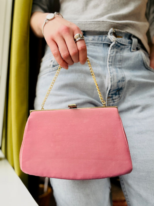 Vintage 1960s Pink Clutch Purse