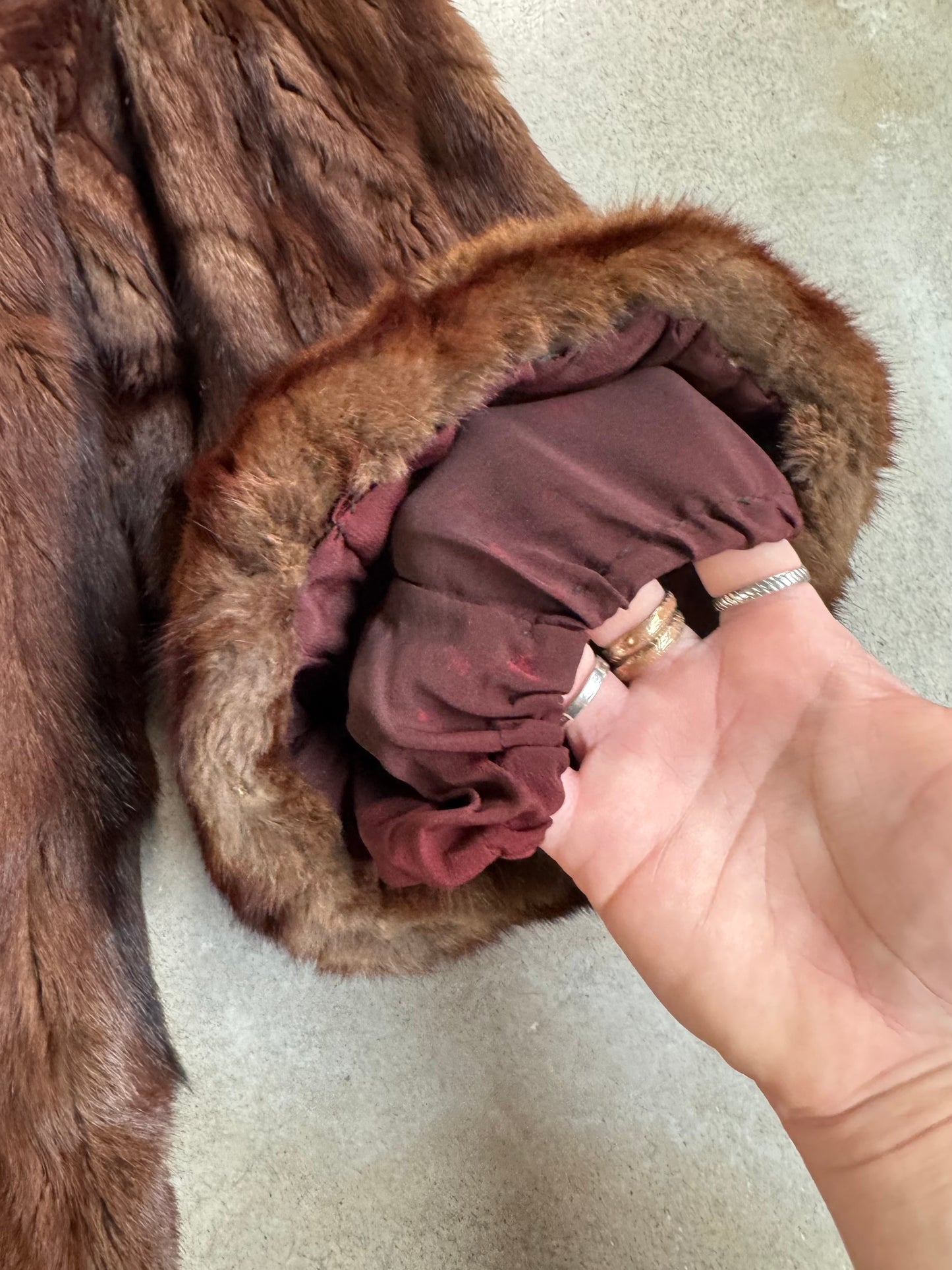 Vintage 1940s Schaffer & Gluck Brown Mink Fur Swing Coat | M/L